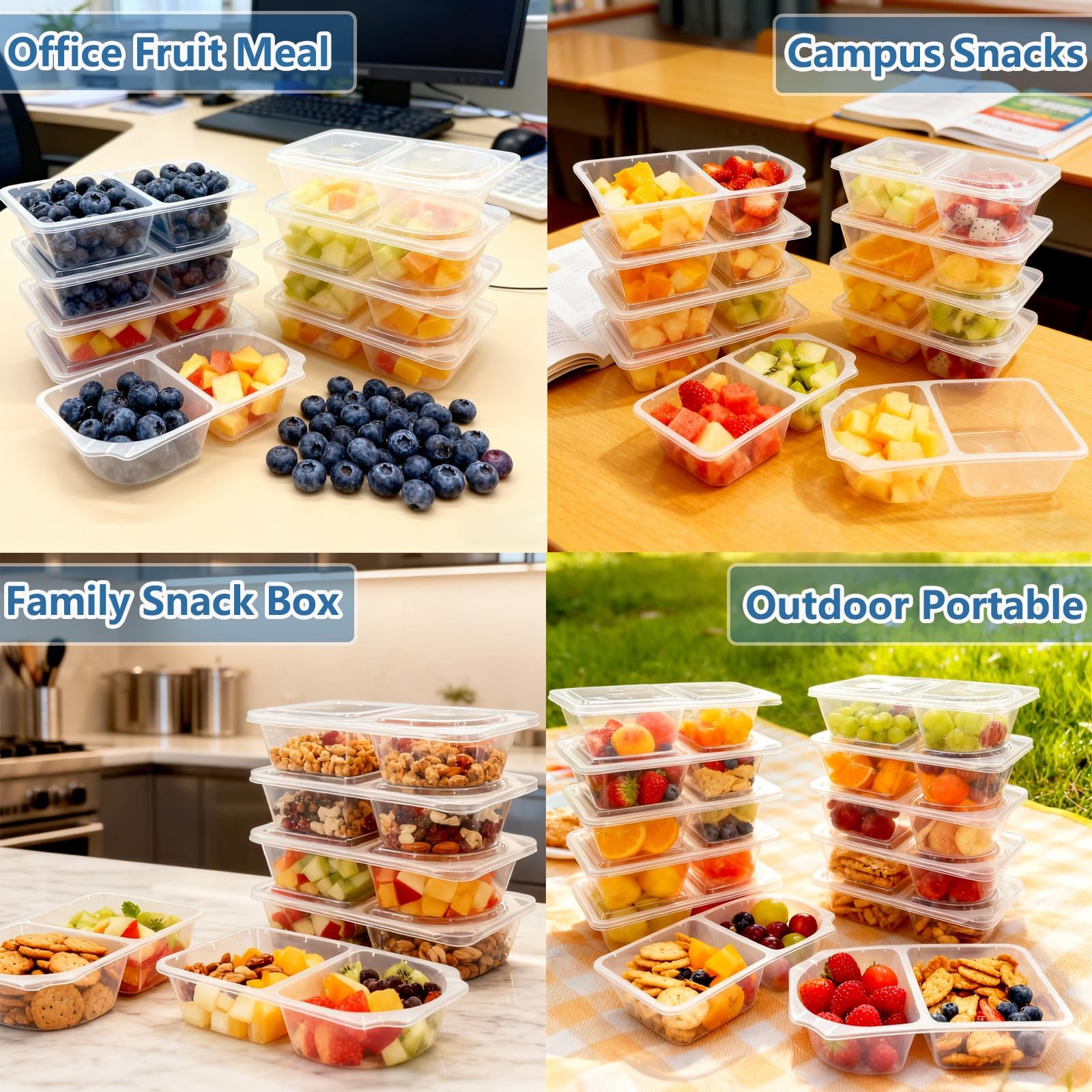 CUNLU 10 OZ Reusable Snack 3.54 x 5.9 x 1.37 inches, transparent 10 Set