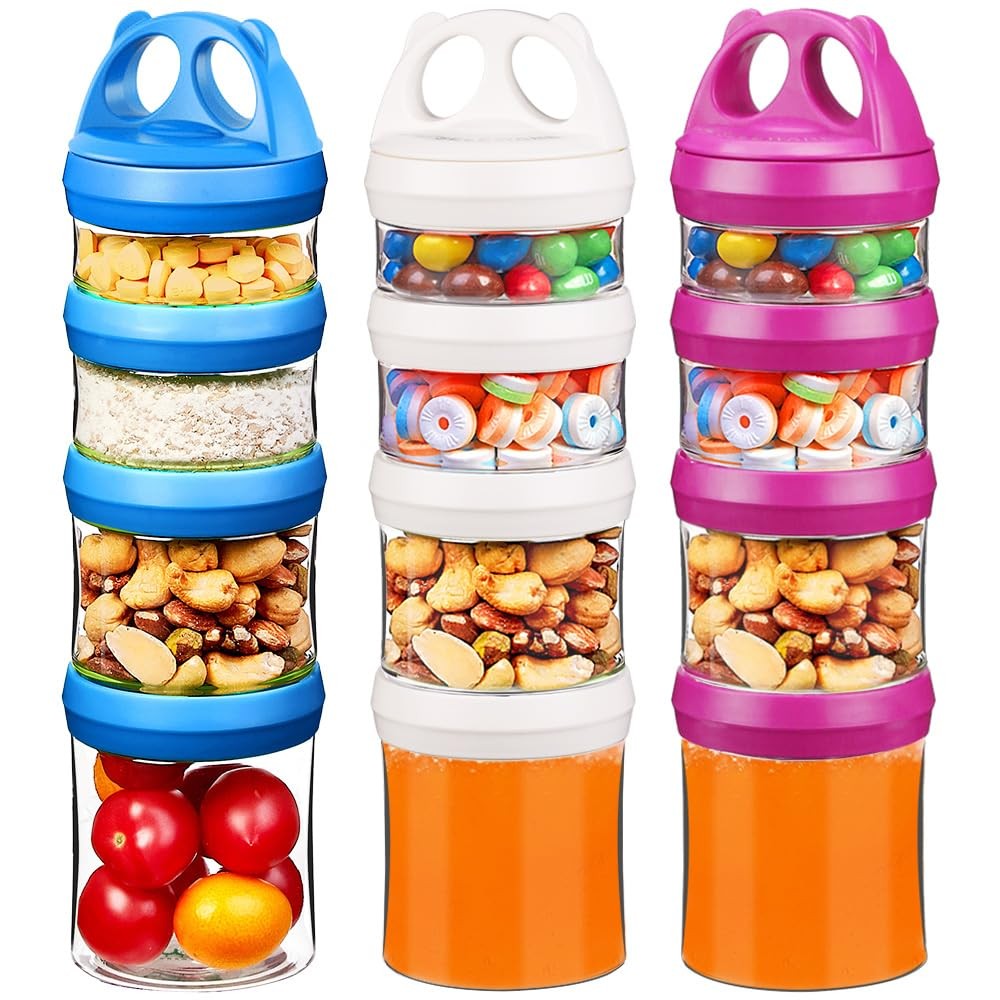 SELEWARE Portable Stackable Food Storage Containers for Snacks Formula Powder…