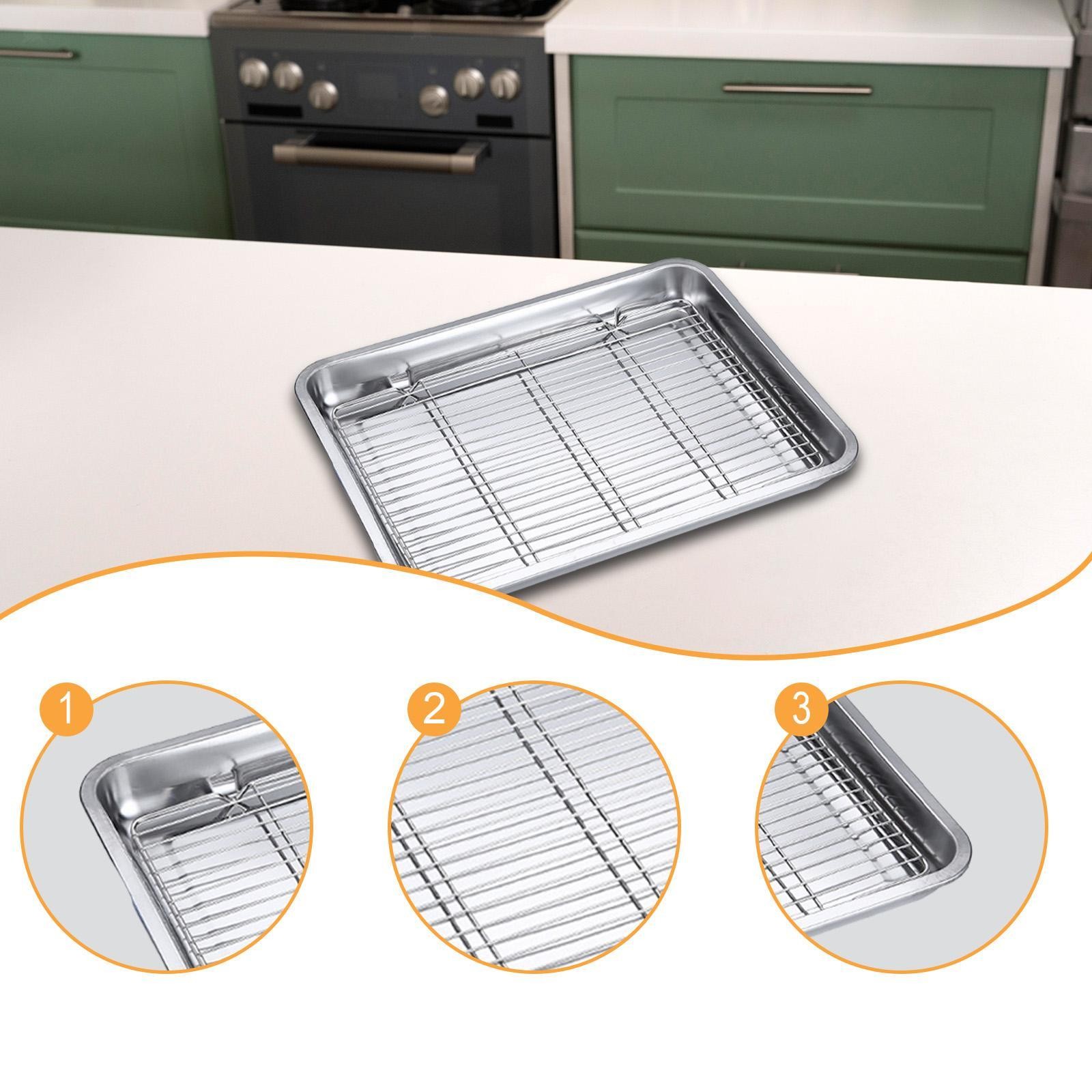 Baking Sheet with Rack Easy to Clean Baking Pan for Home Frying Restaurant