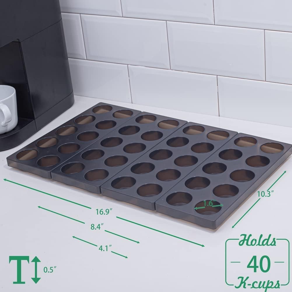 Coffee Pod Storage Organizer for Kitchen Drawer Holders 20pods, Brown-20pods
