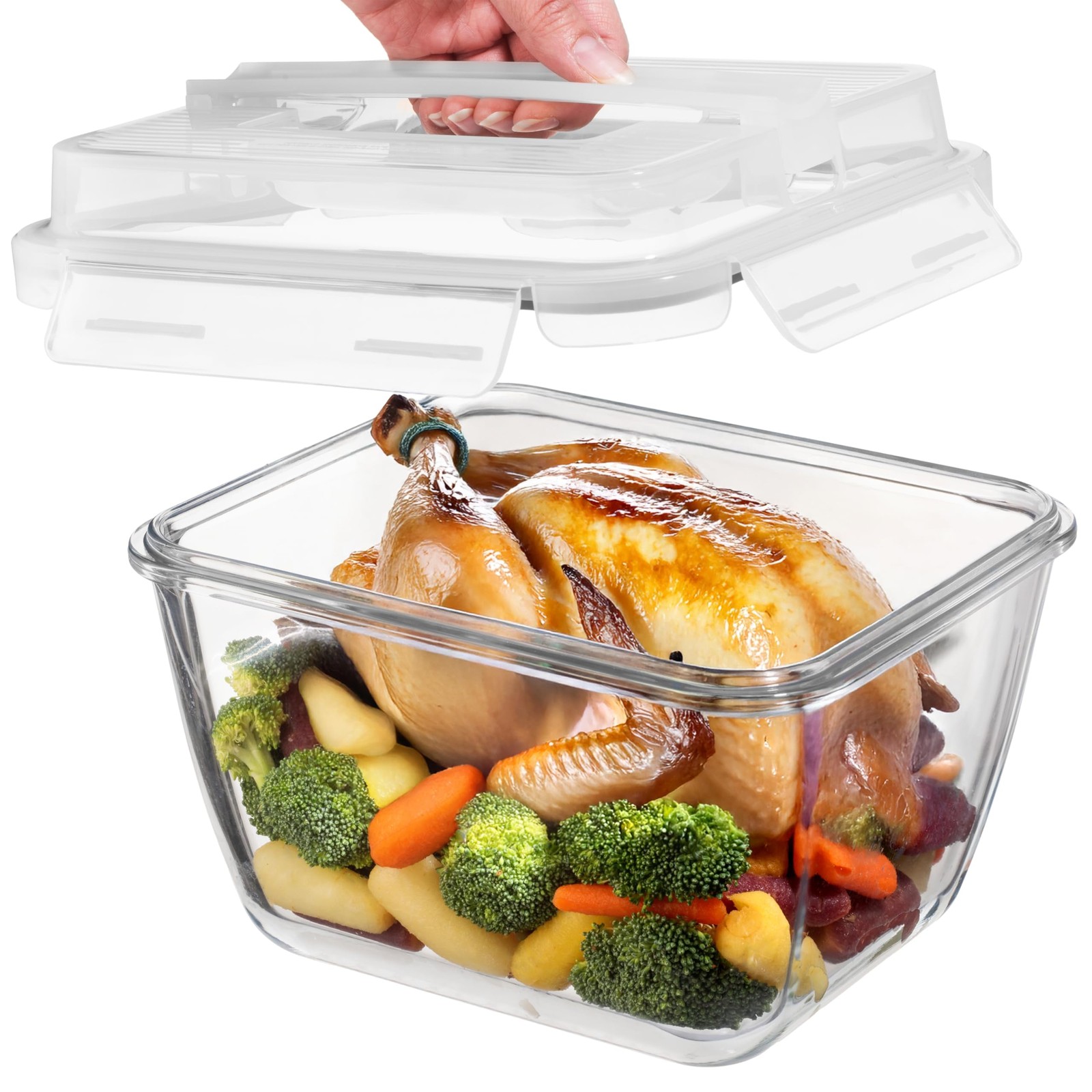 17 Cups / 132 Oz / 3900ml Large Glass Food Storage Containers with Lids – Lea…