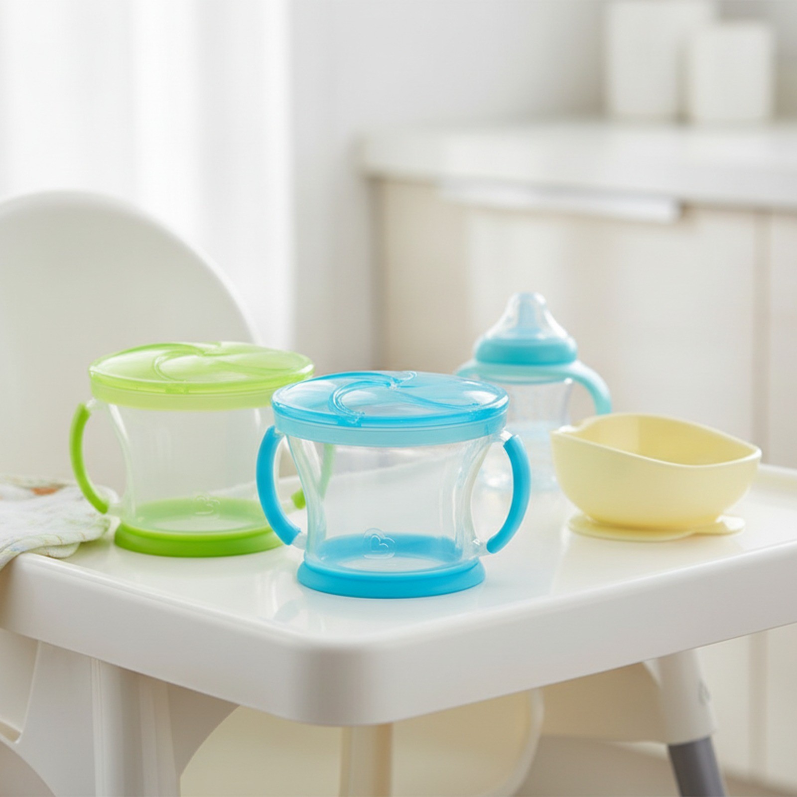 Snack Cups, 2 Pack, Blue/Green, 9 oz, BPA-Free, Top Rack Dishwasher Safe