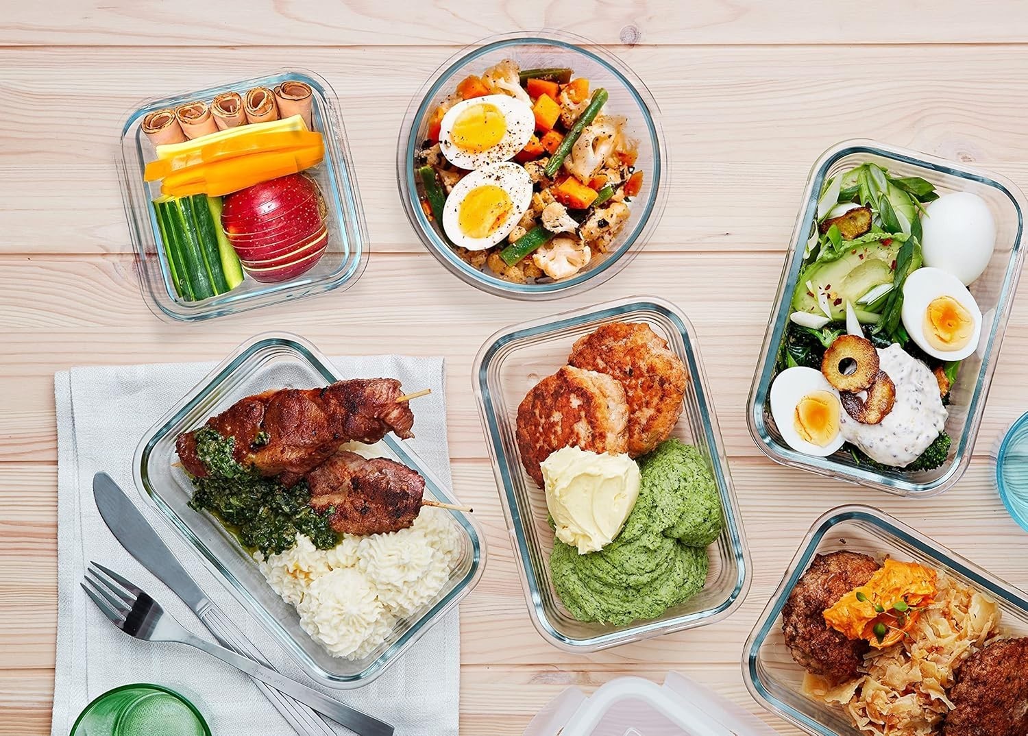 30 Pieces Glass Food Storage Containers with Upgraded Snap Locking Lids,Glass…