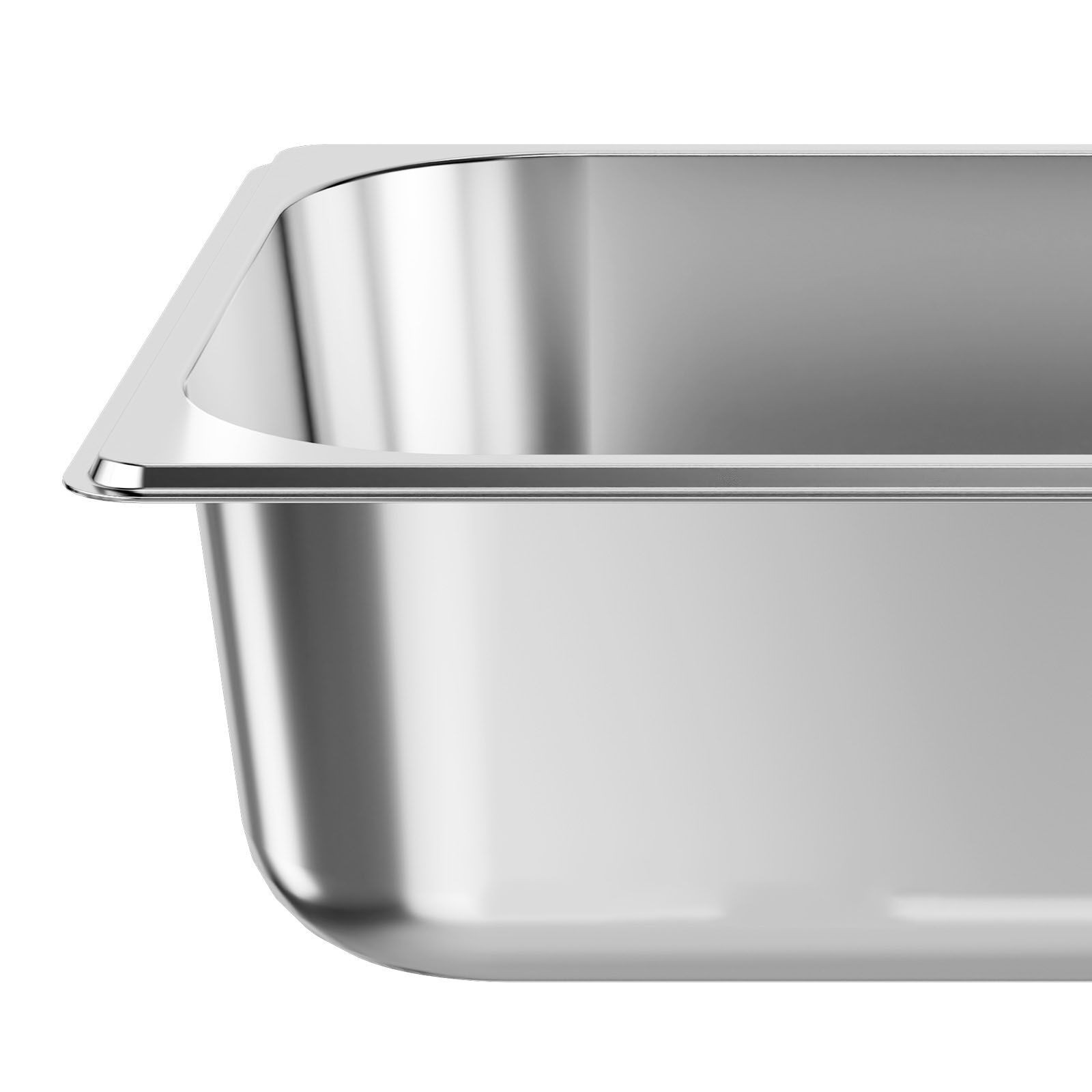 Stainless 6-Pk Restaurant Steam Pans 1/2 Size 4in Deep Rustproof