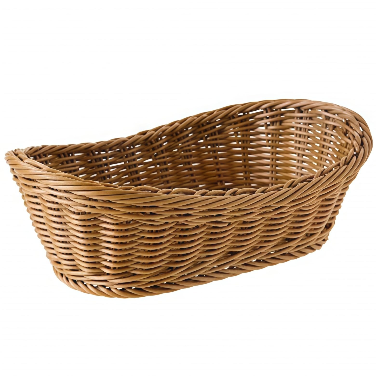 Wicker Bread Basket 10.2 Inch Oval Woven Food Fruit Storage Tabletop Bin