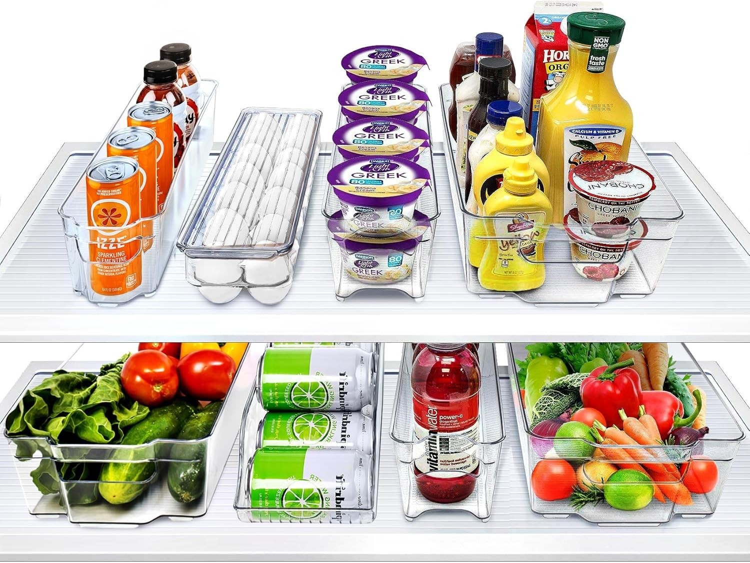 Fridge Organizer Bins – Set of 8 Refrigerator Organizers & Storage Containers