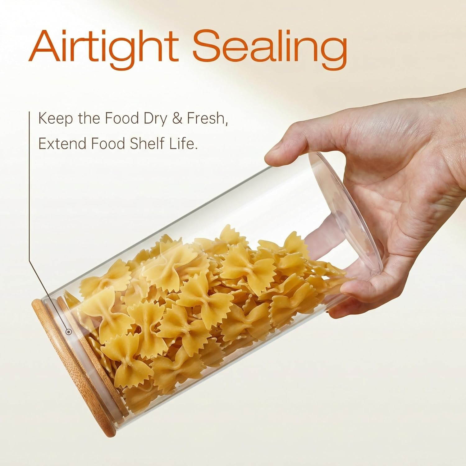 Extra Large Glass Flour and Sugar Storage Containers with Airtight Lids,132 F…
