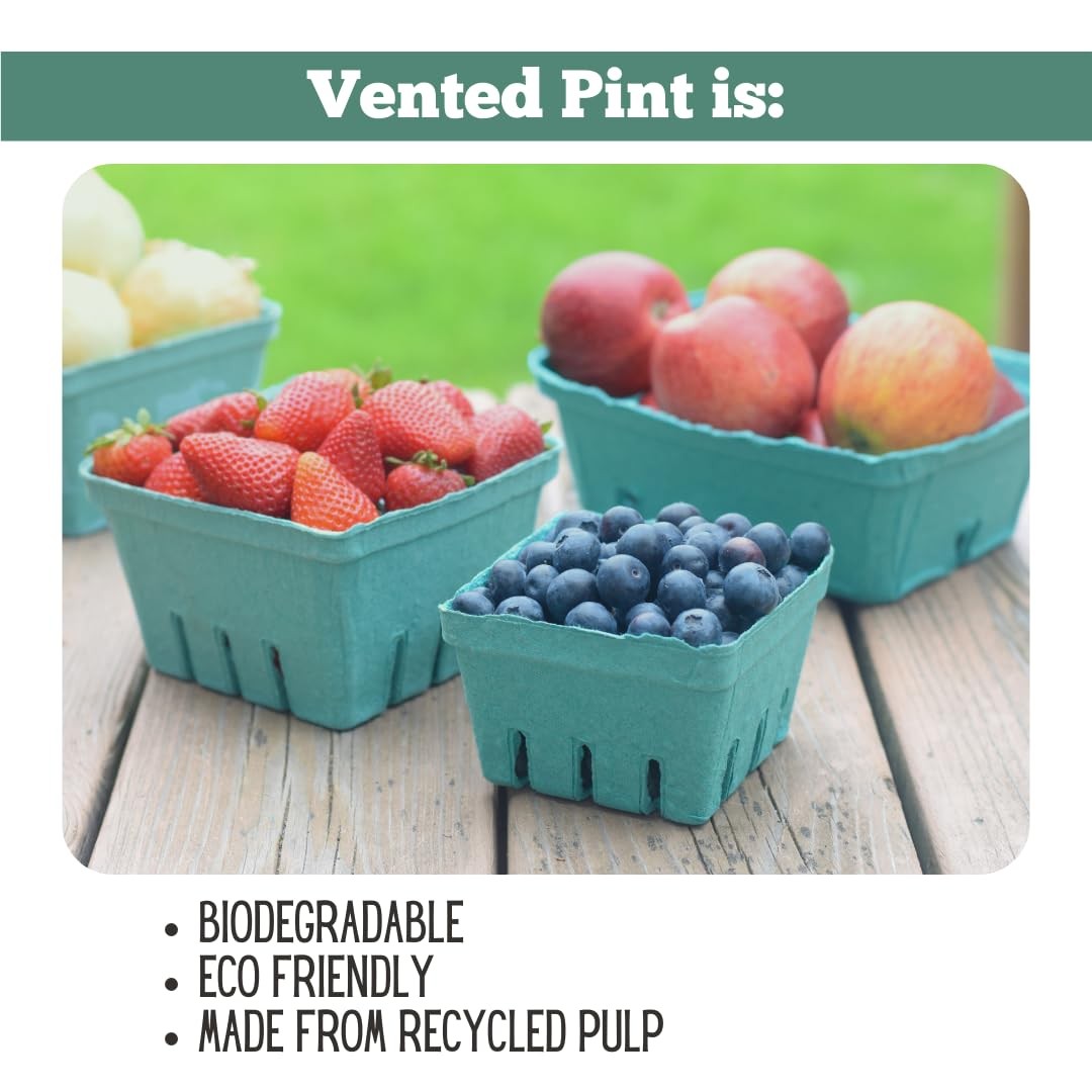Kitchens Green Molded Pulp Fiber Berry/Produce Vented 4″ x x 2.75″,