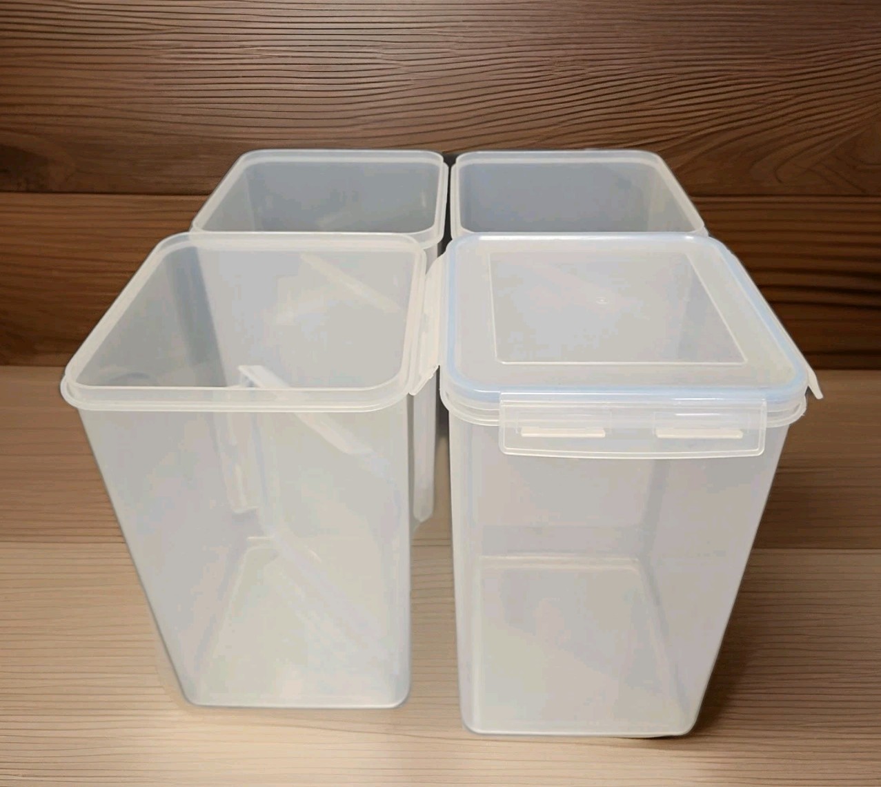 4 Pack Large Airtight Food Storage Containers with Lids (6.5 L), BPA Free