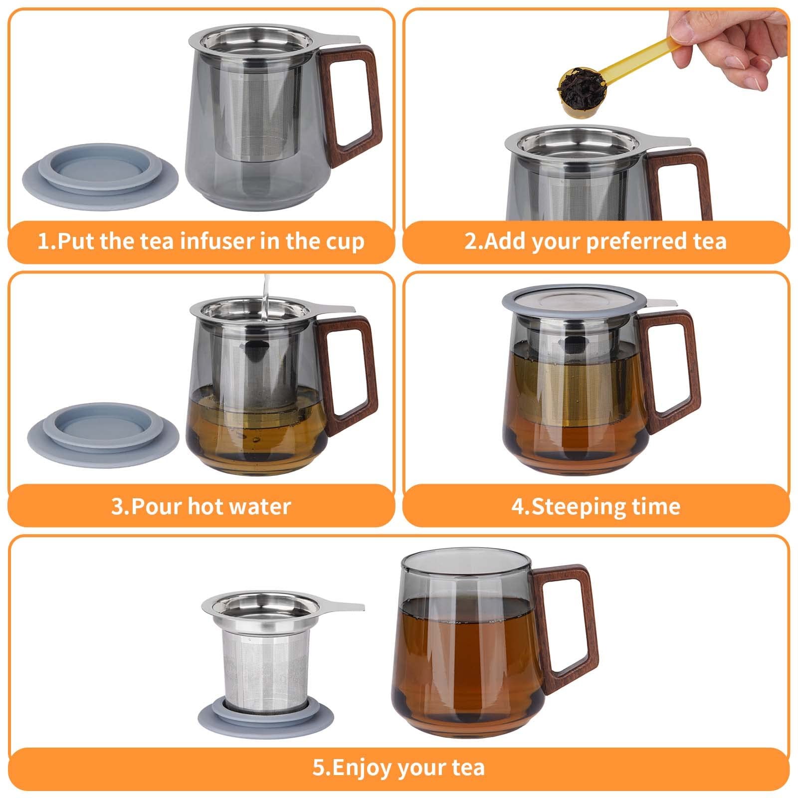 Vaincre Extra Fine Mesh Tea Infuser/Strainer, Stainless Large, Silver