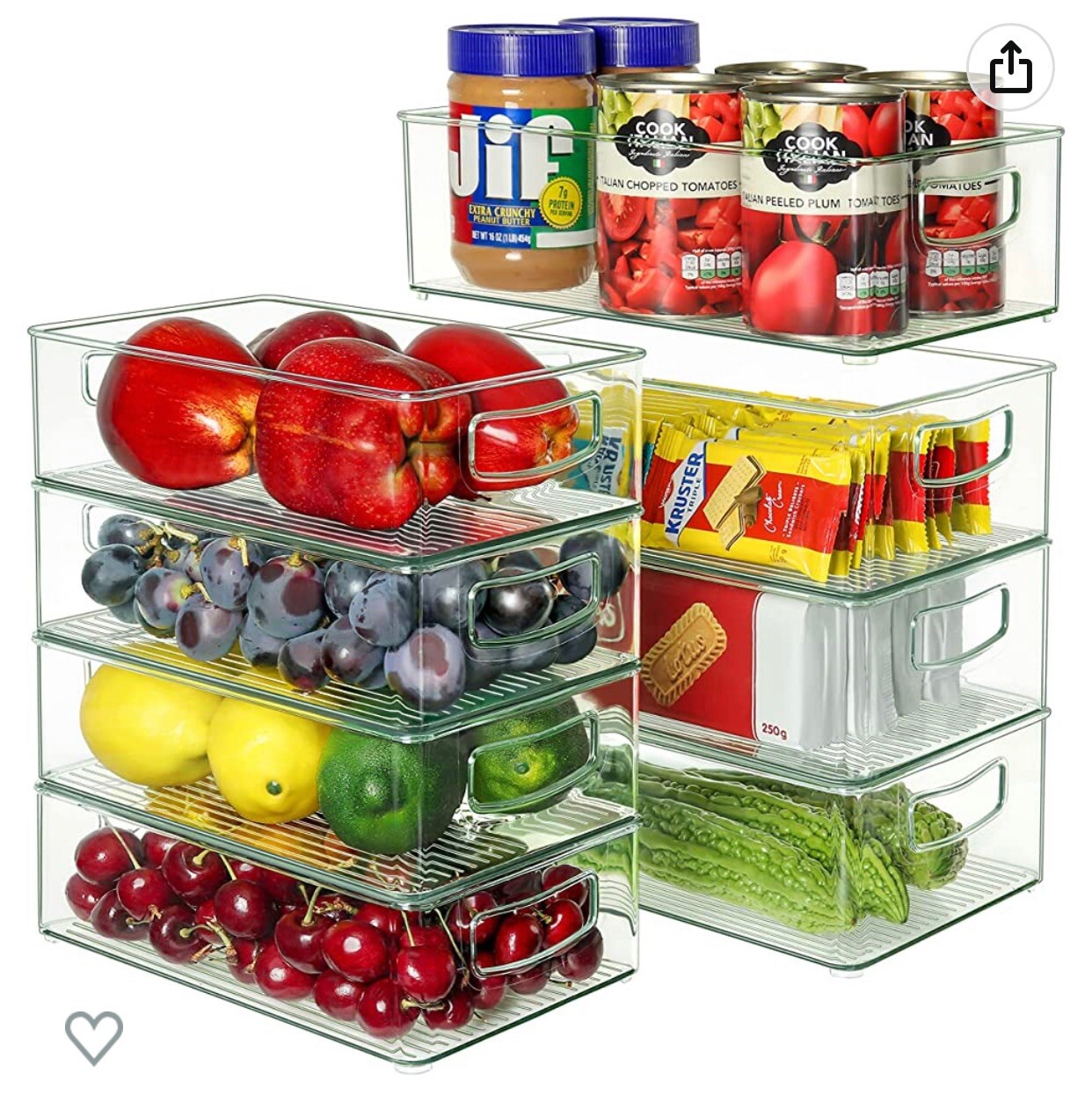 Case Qty 32 Storage Bins Clear Plastic Organizer Container Holders with Handles