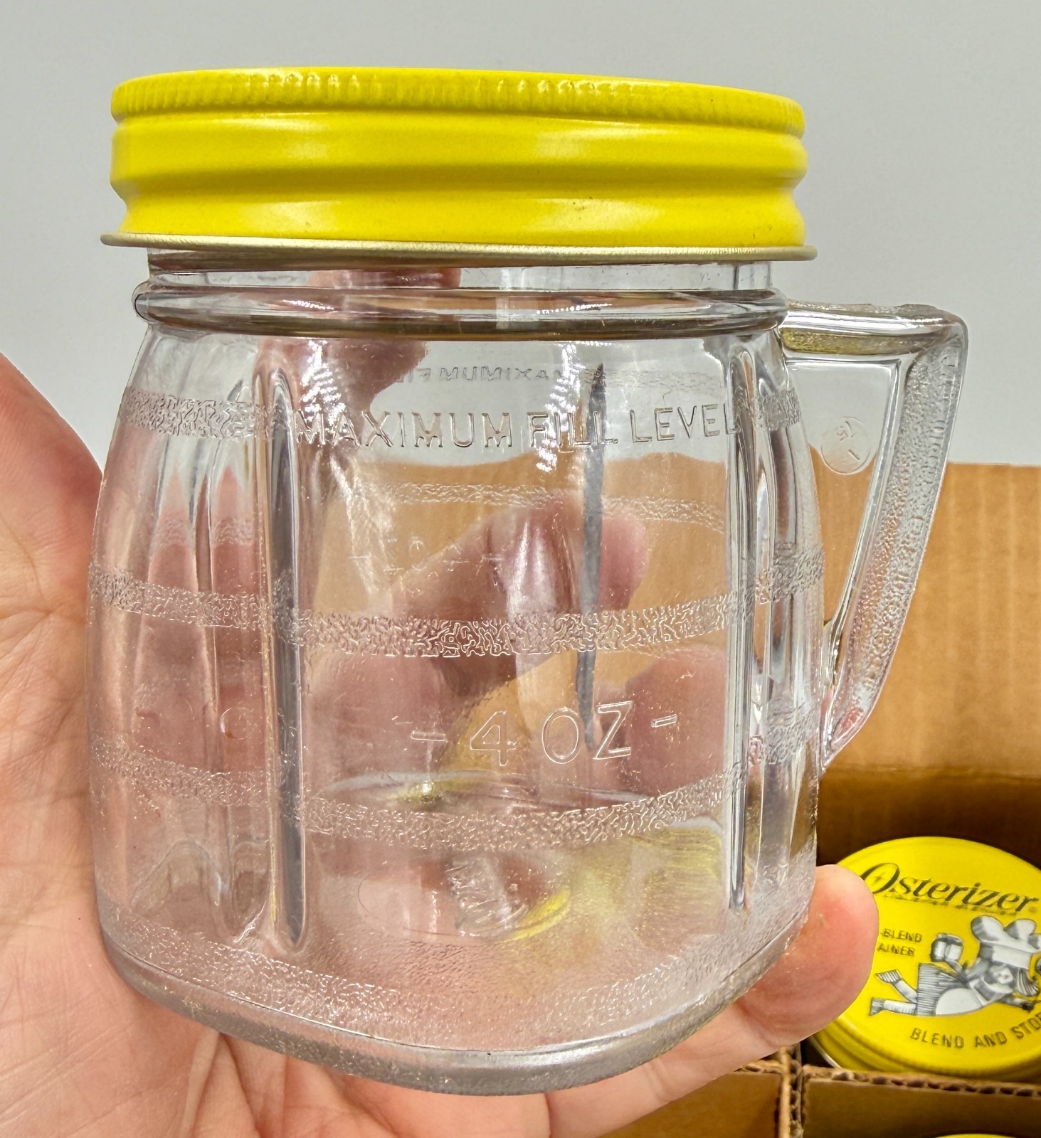 Vintage 6-piece set of Osterizer Mini Blend and Store containers in box MINT