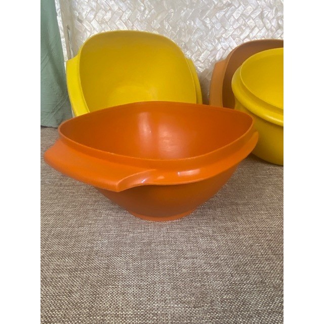 Orange Harvest Colors Tupperware Mixing Serving Bowls 4 Pc. Replacements No Lid