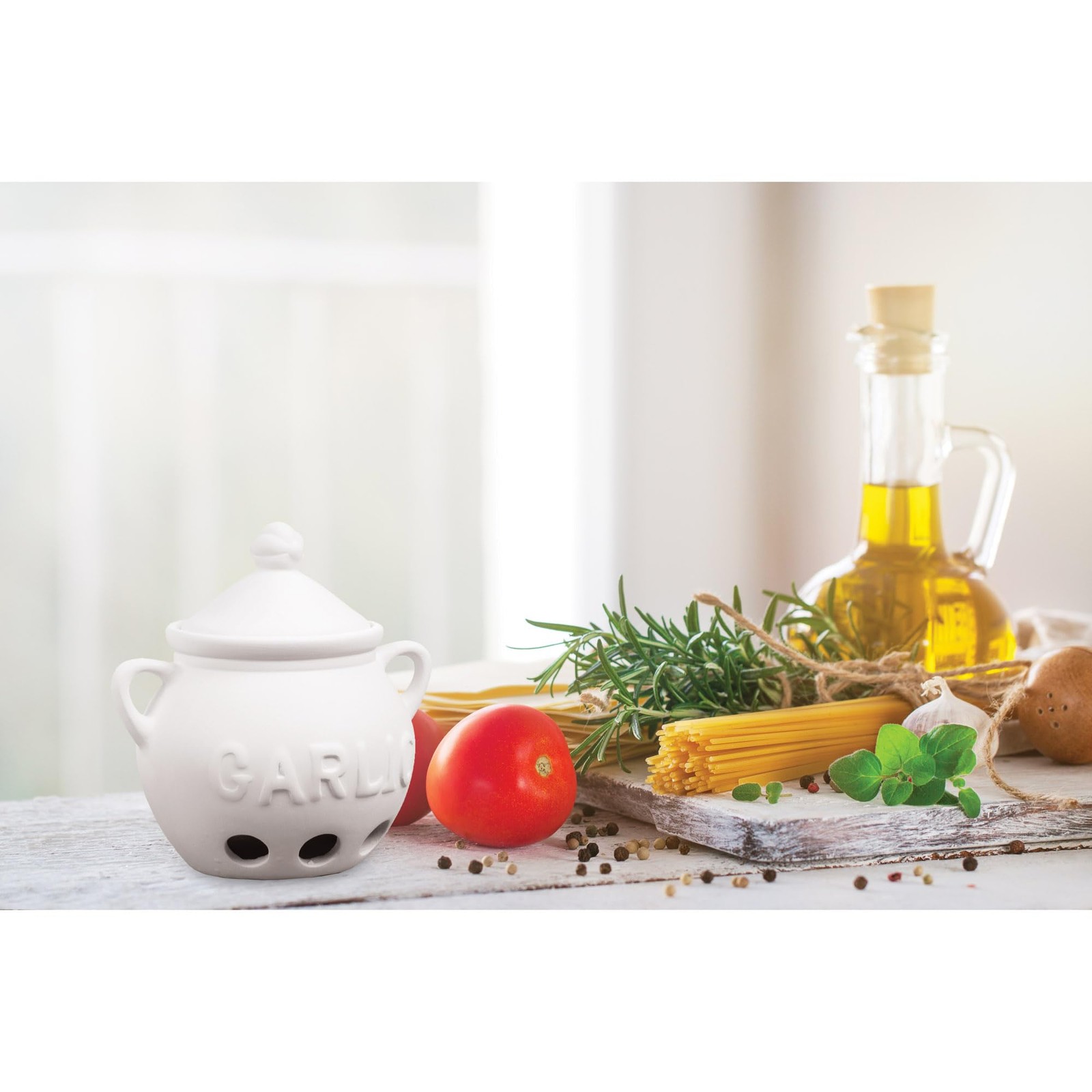 Fantes Garlic Keeper, Unglazed Earthenware Ceramic, The Italian Market Origin…