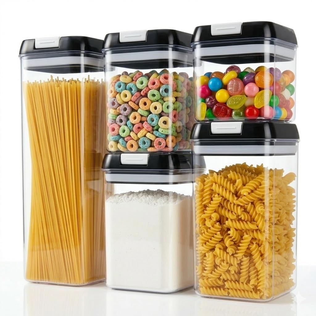 Airtight Food Storage Containers 5-Pack, BPA-Stackable Kitchen Canisters for …