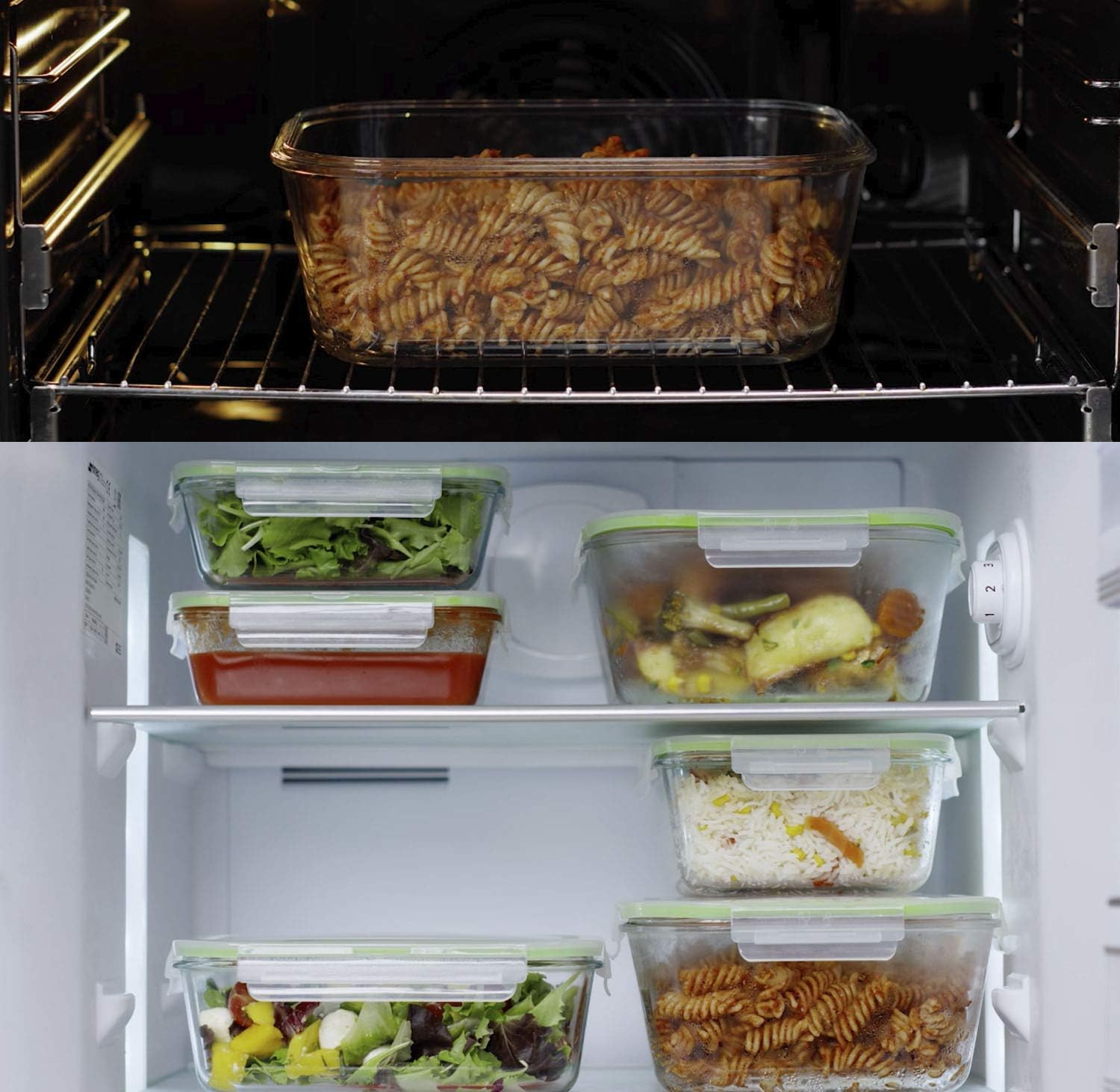 X-LARGE Glass Food Storage Containers with Lids Baking Dish Set Glass Storage Co