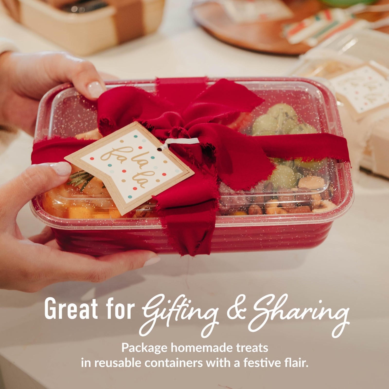60-Piece Holiday Food Storage Set – 1-Compartment Meal Prep Containers, BPA-Free