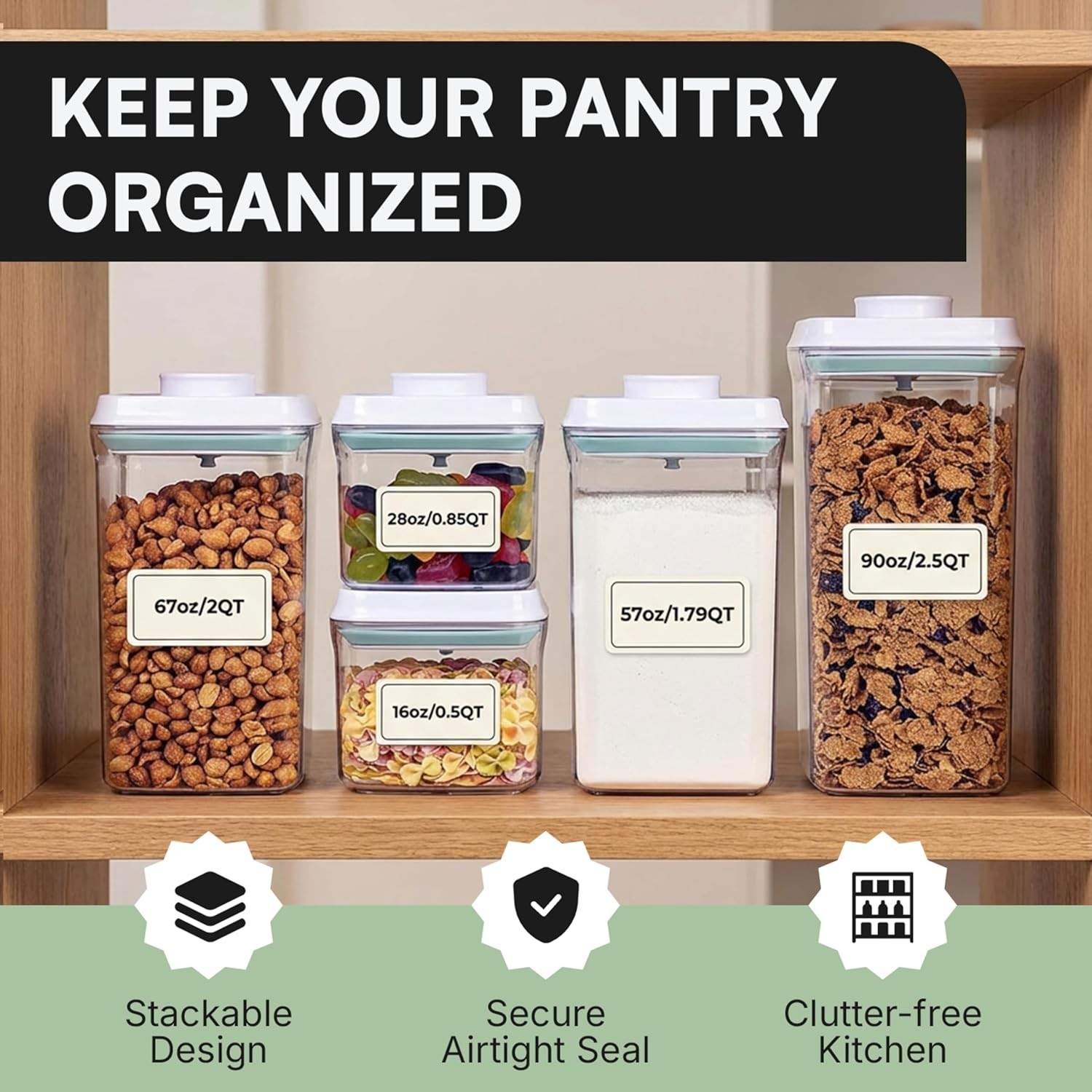 Bop Top Airtight Food Storage Containers with Lid 7 Cups / 57 oz | Kitchen Ca…