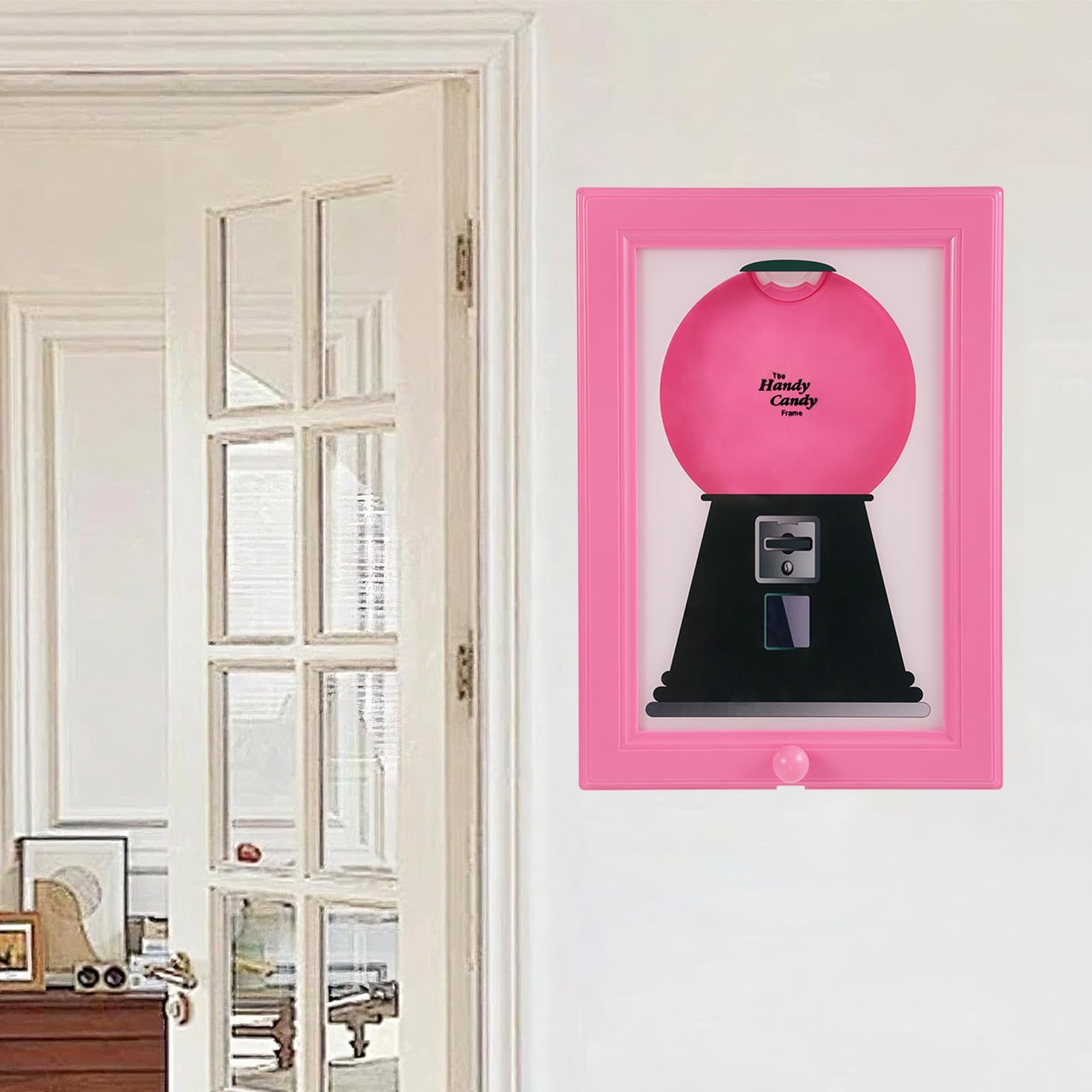 Candy Dispenser Picture Frame, Wall Mount Gumball Machine Creative Handy Cand…
