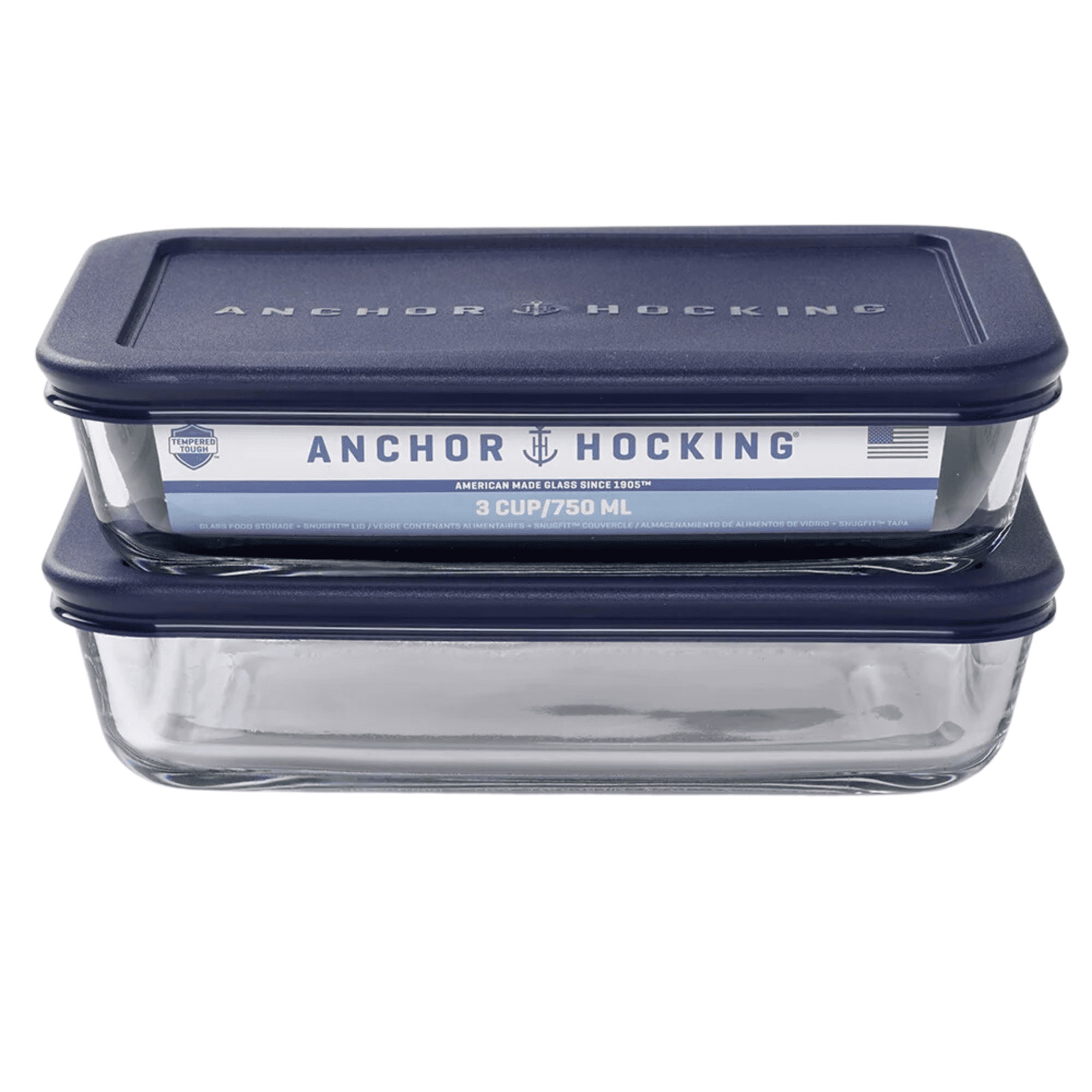 Anchor Hocking Glass Food Storage Containers with Lids, Set of 2