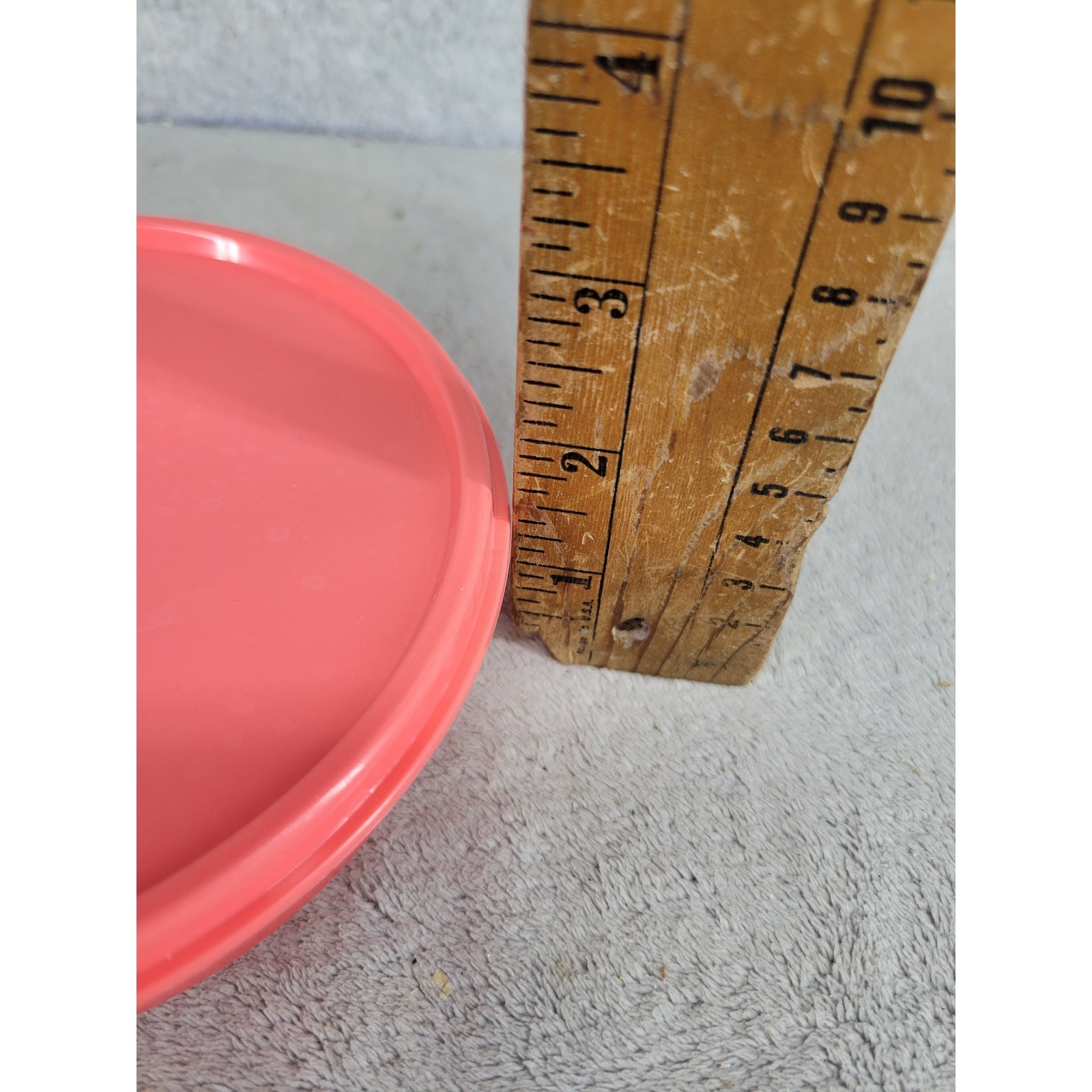Tupperware Round Storage Bowl with Lid 1551-3A Coral Pink 6 Inch Vintage Style