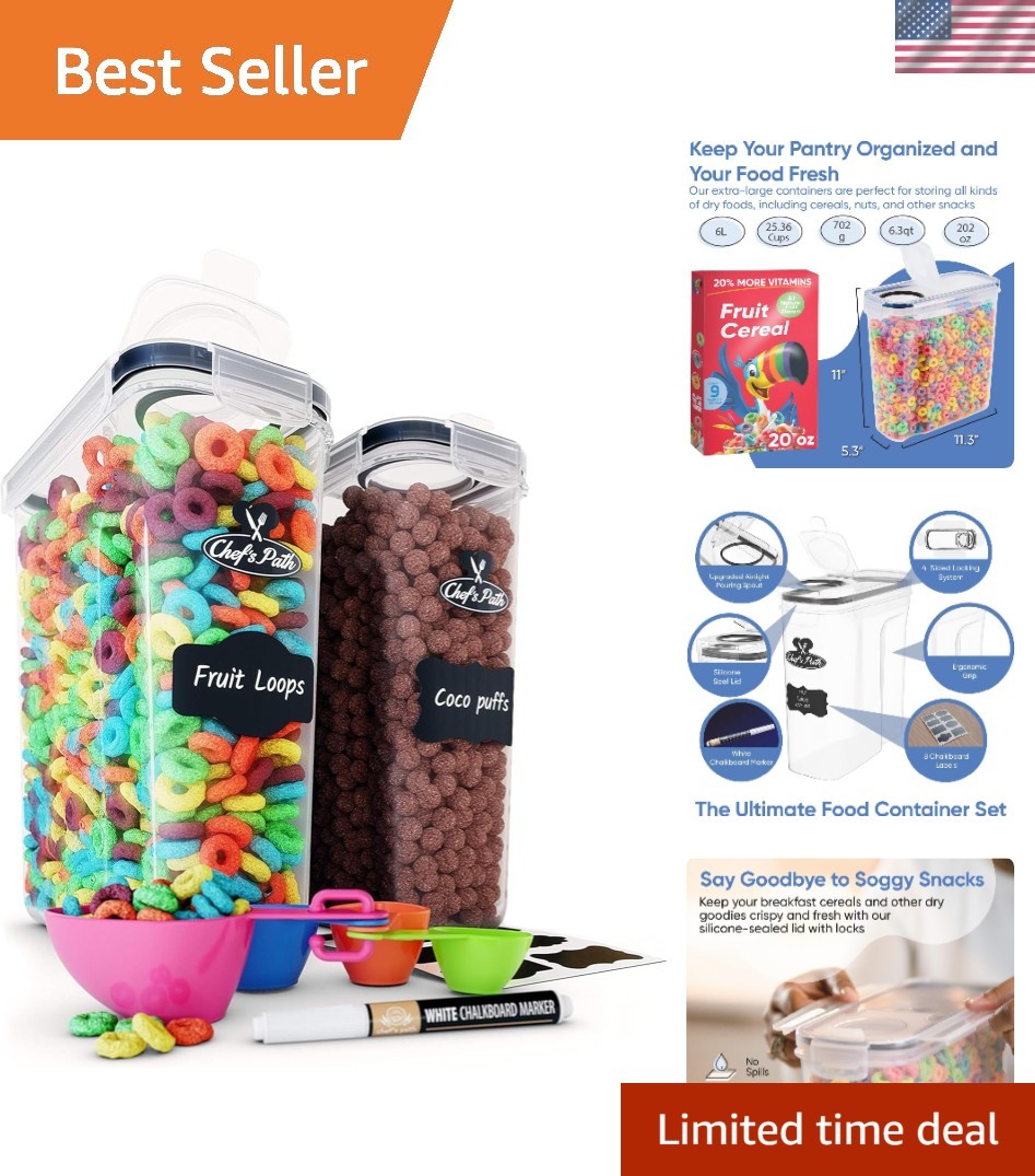Complete Kitchen Organization Set: 2 Airtight Containers, 6.3L Each – BPA Free