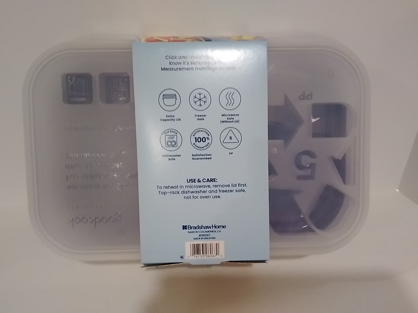 GoodCook Medium Storage ContainersPack of 2 Clear with Blue Lid 1.1 Gallon