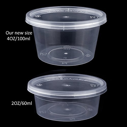 40 Pack 4oz Small Plastic Containers with Lids for Slime Foam Ball Storage