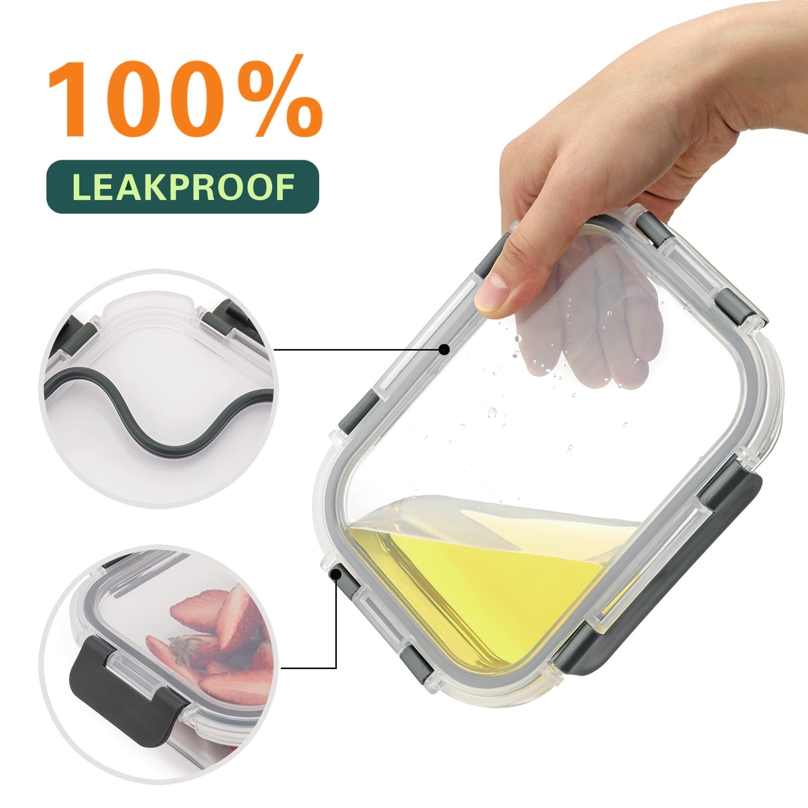 10 Pack 22 Oz Glass Meal Prep Containers with Lids, Reusable Glass Food Stora…