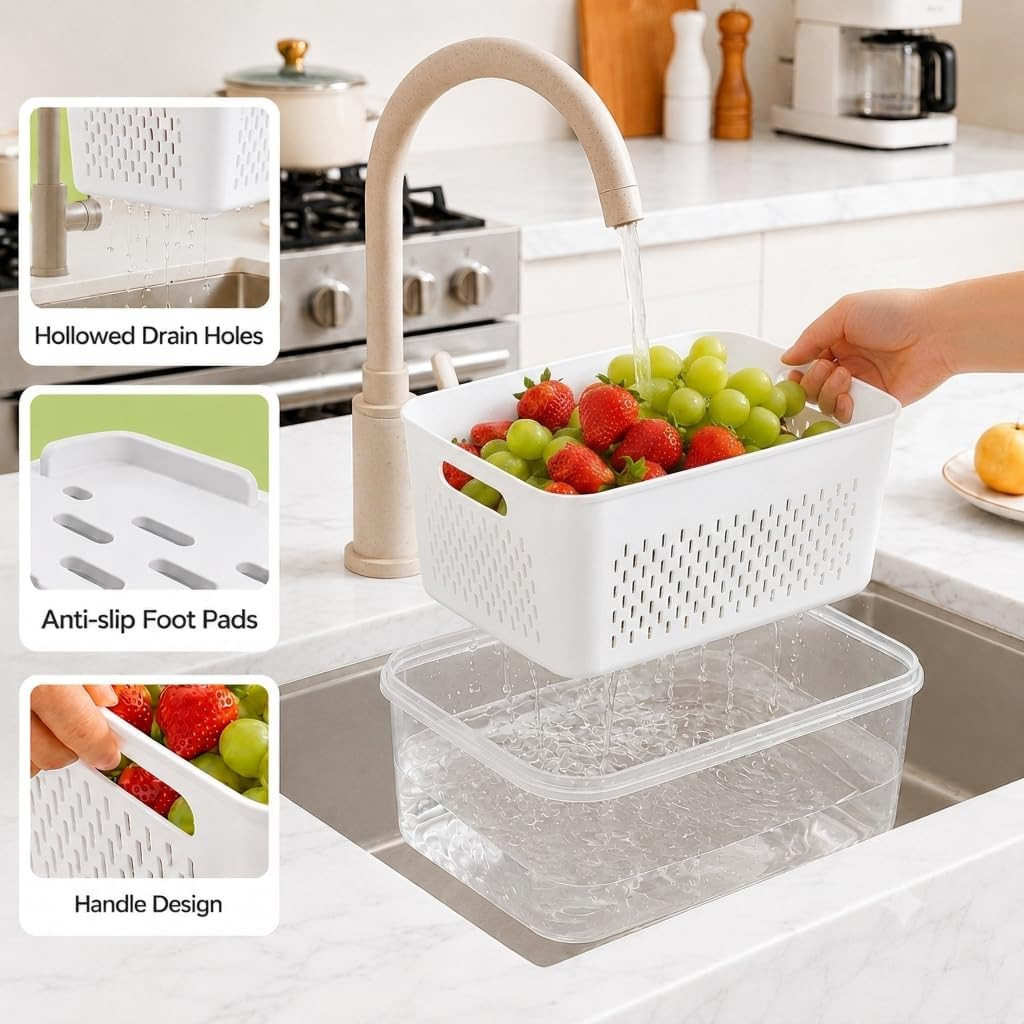 Fruit Storage Containers for Fridge with Lids, Fridge Organizers and Storage Pro