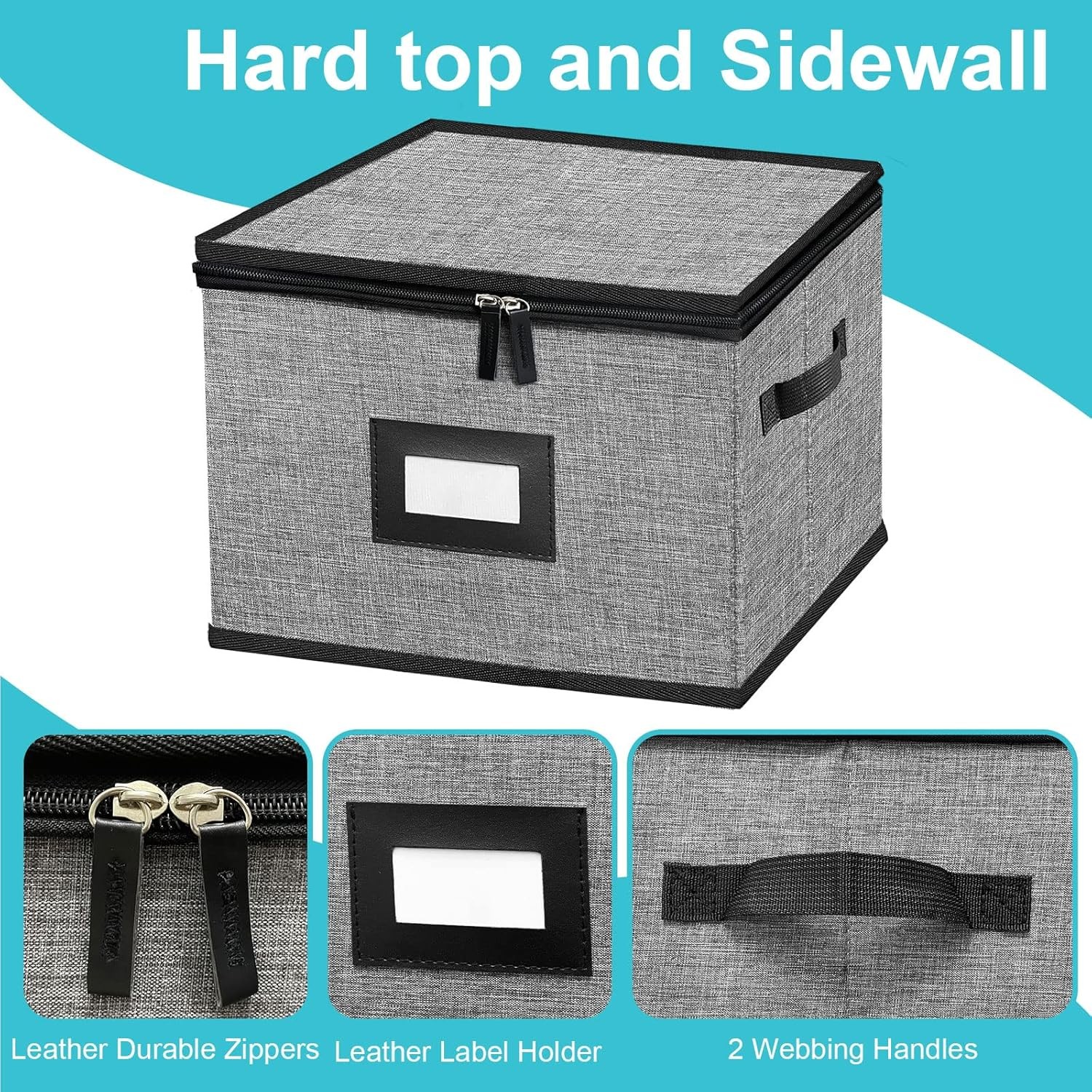 China Storage Containers-Quilted Dish Containers with Lid Dark Grey