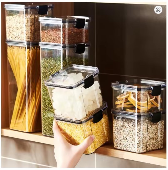 Airtight Food Storage Container Kitchen Pantry Organizer BPA Free Clear Jar