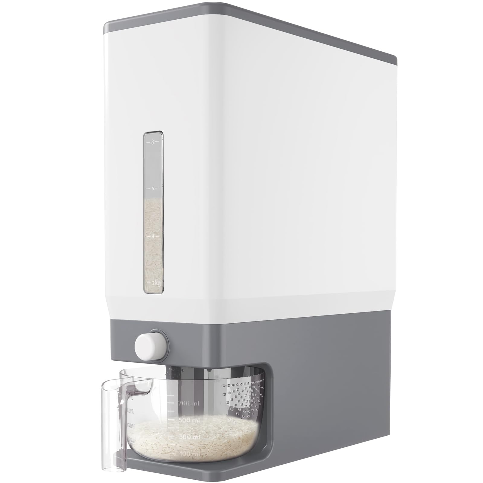 Lifewit Rice Dispenser 25 Lbs(11.3kg), Storage 13 inches, Light Grey