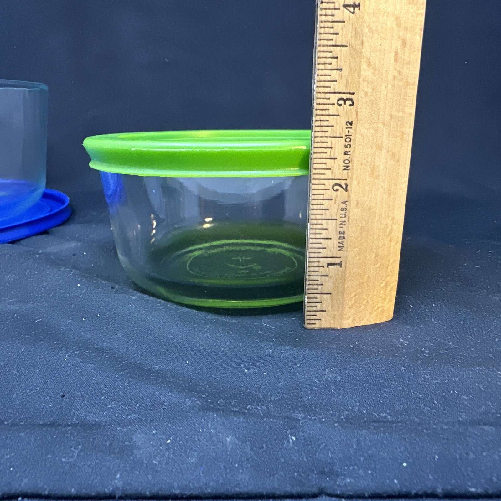 Vintage Set 3 Colorful Pyrex Glass Food Storage Containers, 7, 2 & 1 Cup EUC