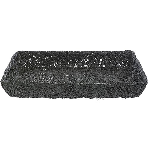 Ventilated Produce Tray Rectangular Black Plastic- 21″L x 14″W x 3″H