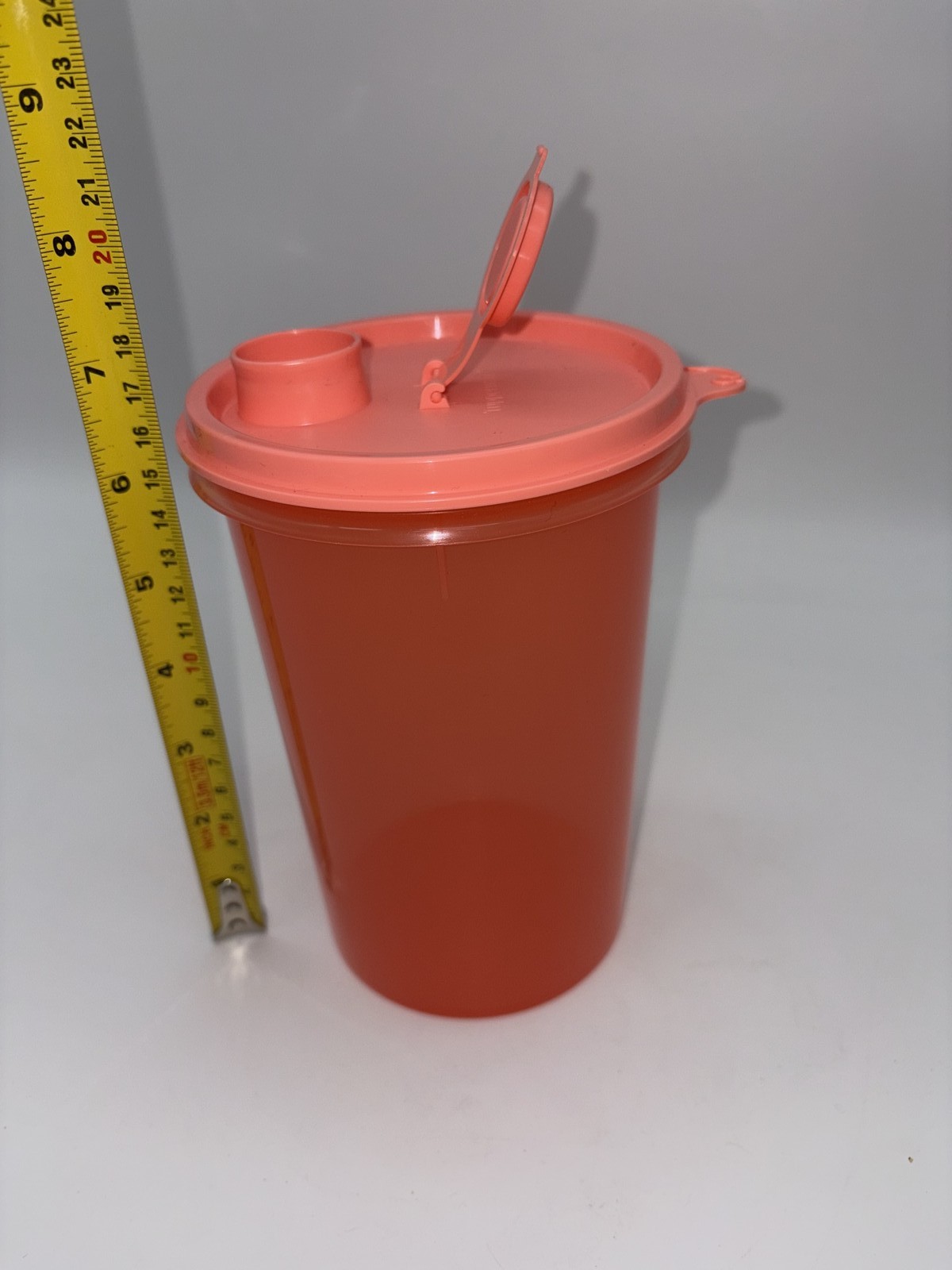 Tupperware Pitcher Translucent Orange Flip Top Lid Pour Spout New