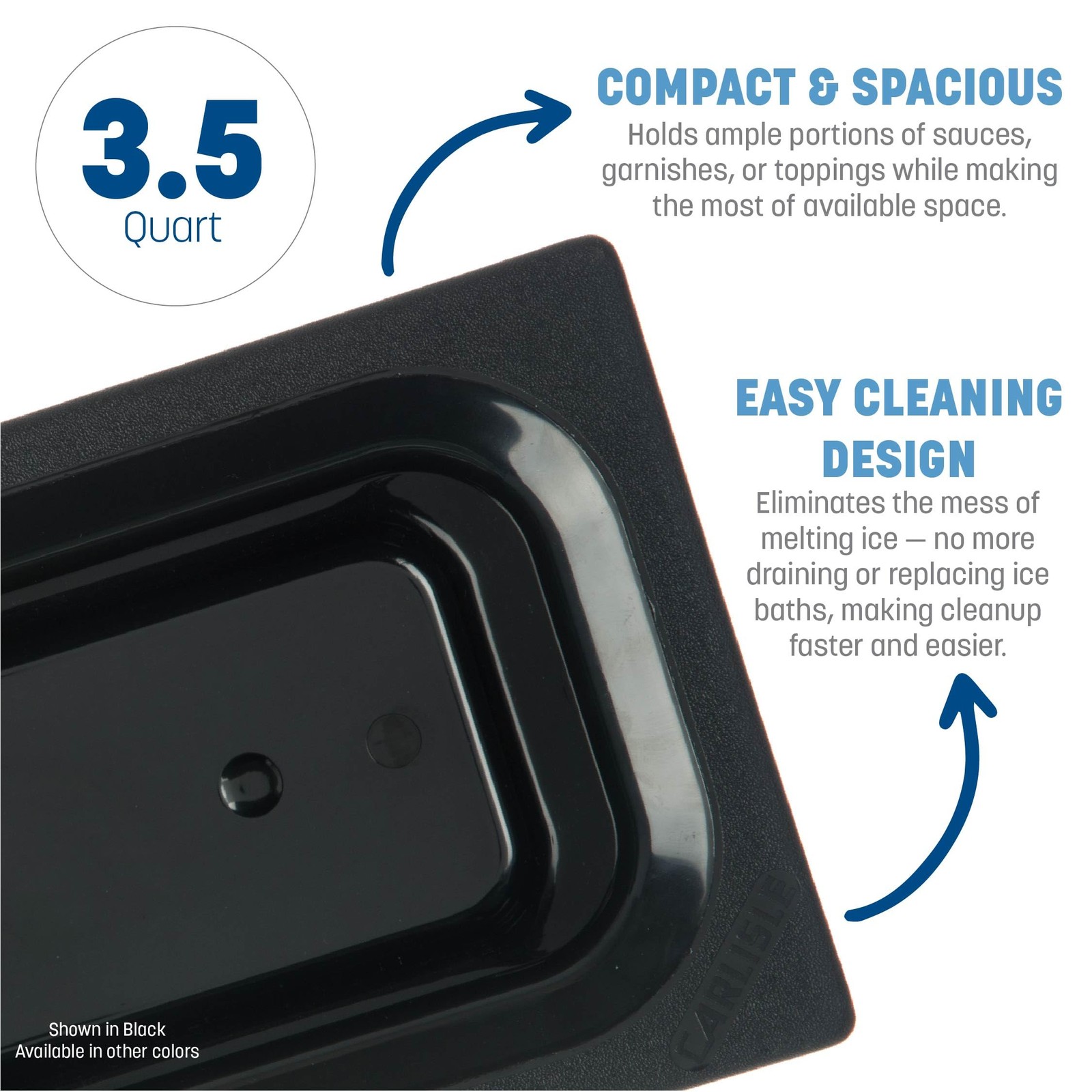 White CM110202 Coldmaster ABS Third Size Food Pan 4 Qt 12.68×6.89×6.01 Inch