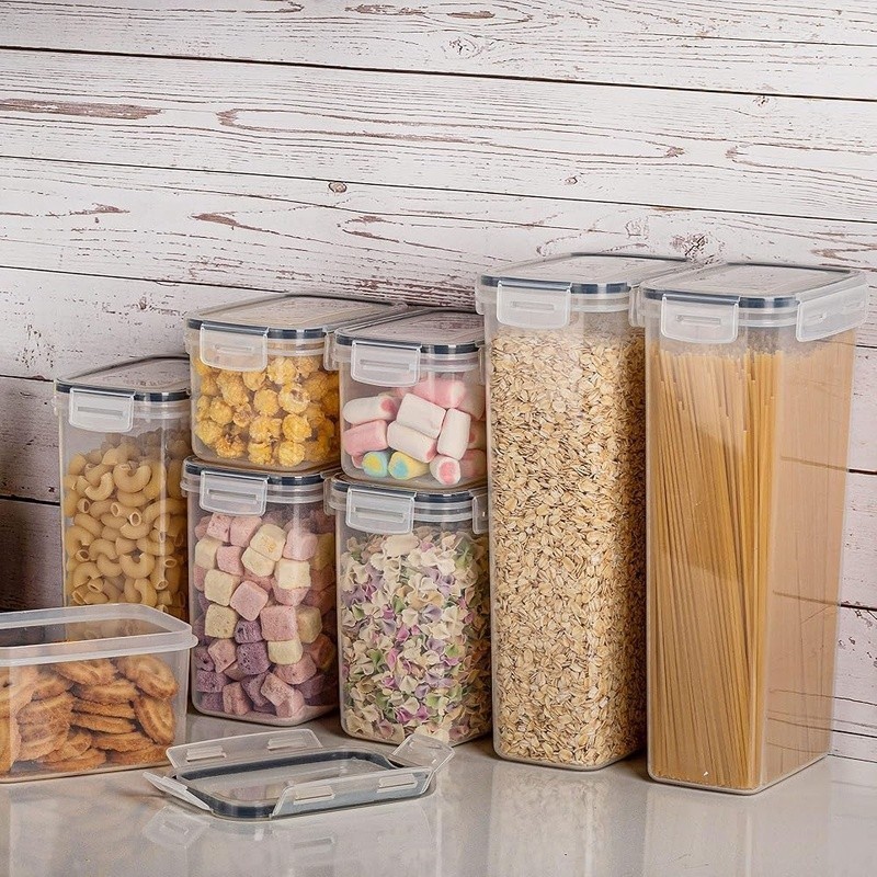 Airtight Food Storage Containers Set W/ Labels BPA Free Durable Plastic New
