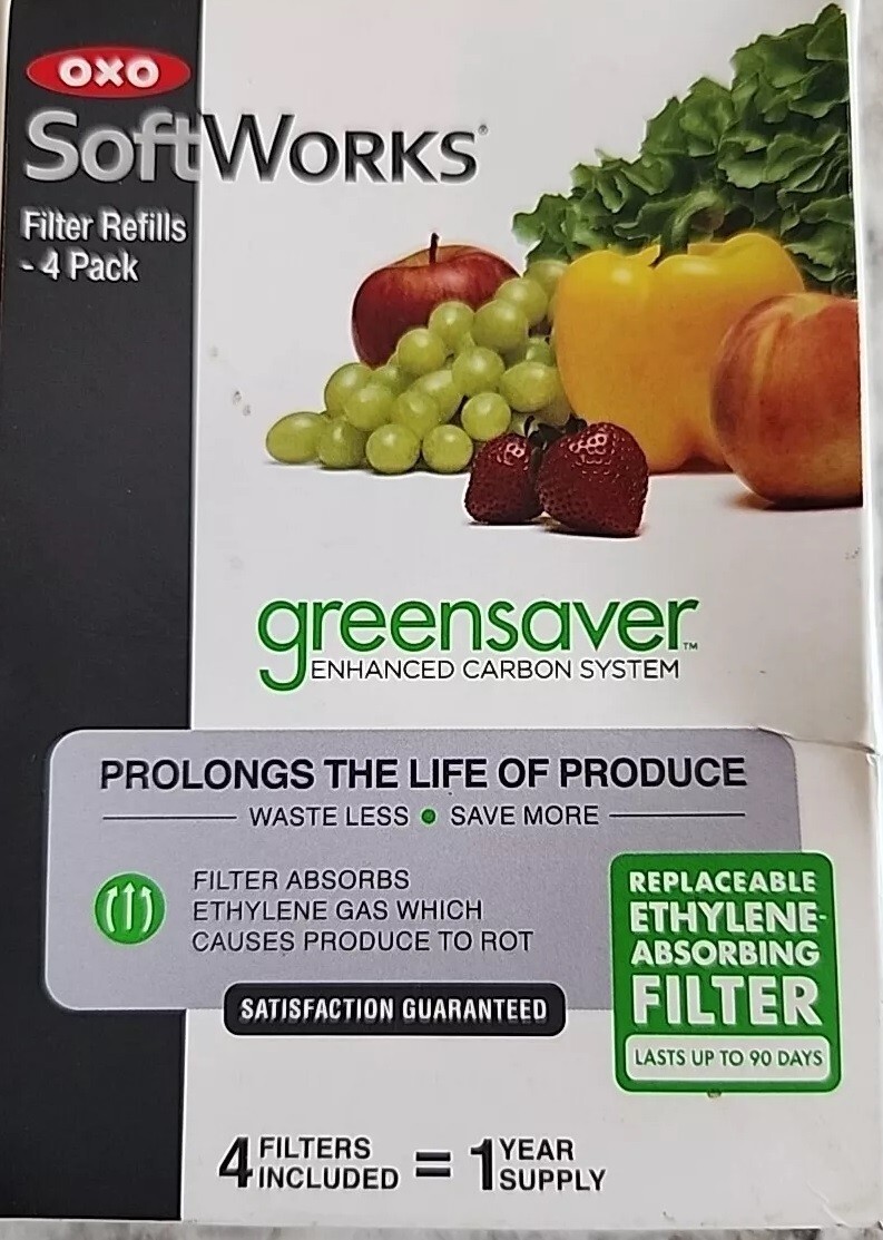 OXO Good Grips GreenSaver Carbon Filter Refills 4 Pack One Year Supply New