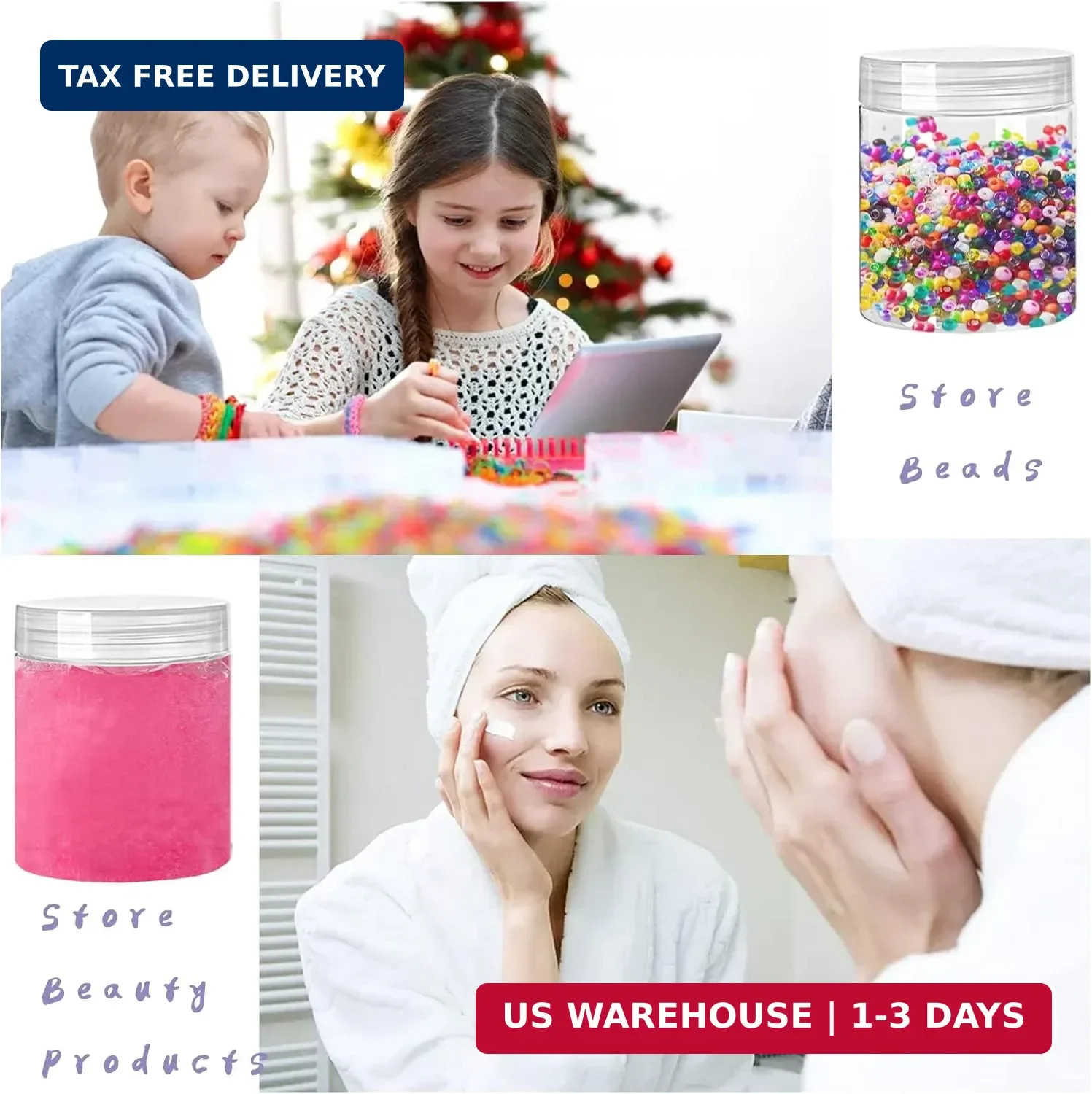 20 Pack 4oz Clear Plastic Jars with Lids,115ml Wide-Mouth Refillable Storage Con
