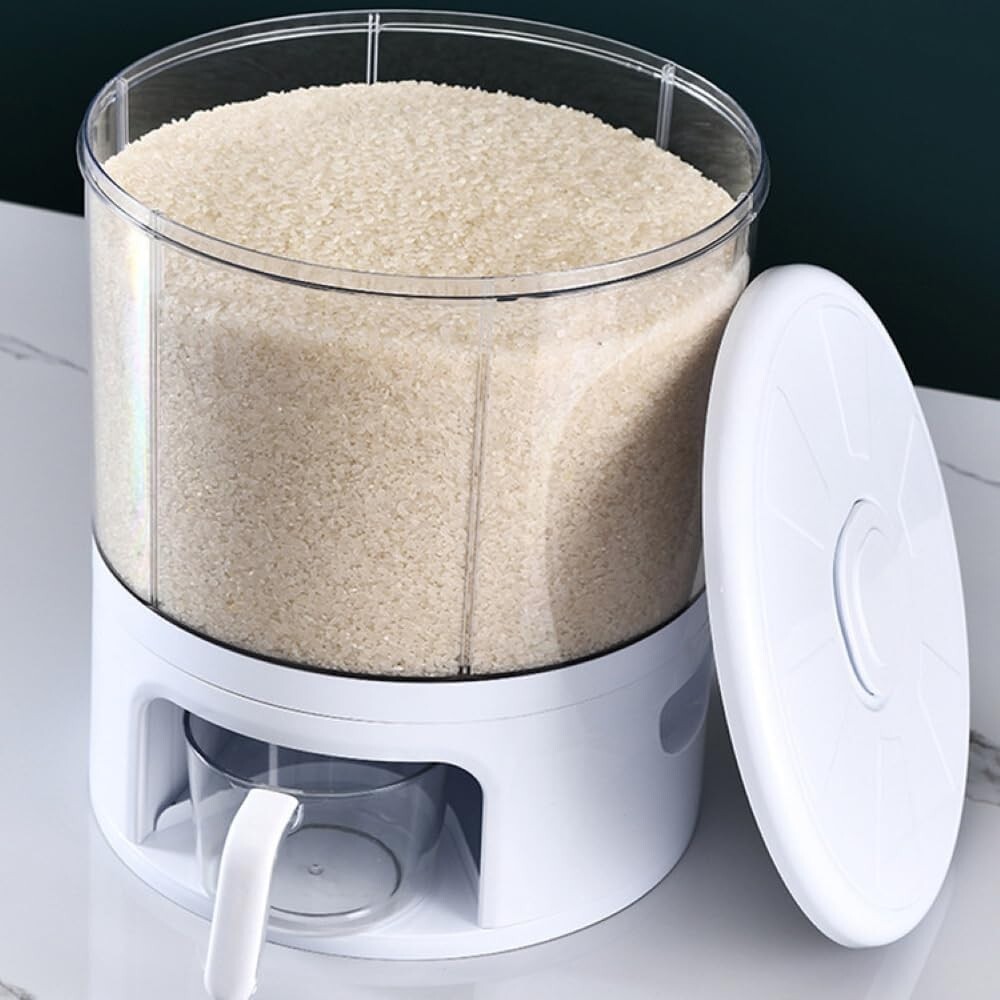 NOGUERA Dry Food 360 Storage Dispenser Container Cereal Rice Grain 6 compartment
