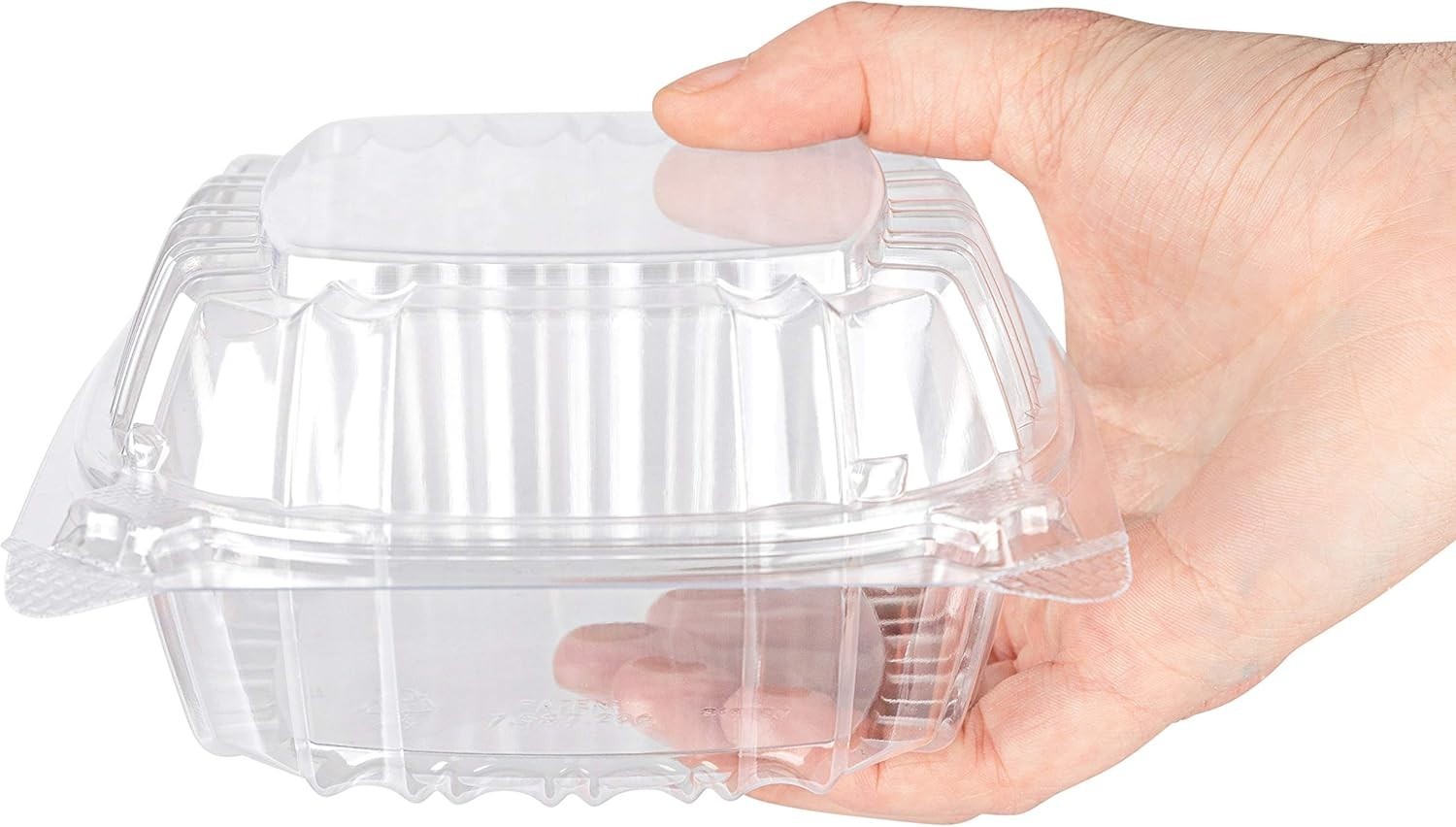 Bandeja De Plastico Para Llevar De 5X5 Pulgadas Contenedores De Pan Con Bisagras