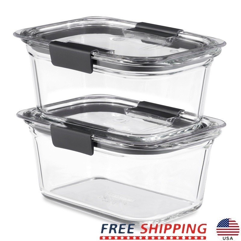 Airtight Leakproof Glass Food Storage Containers Microwave Oven Safe 4 Piece Set