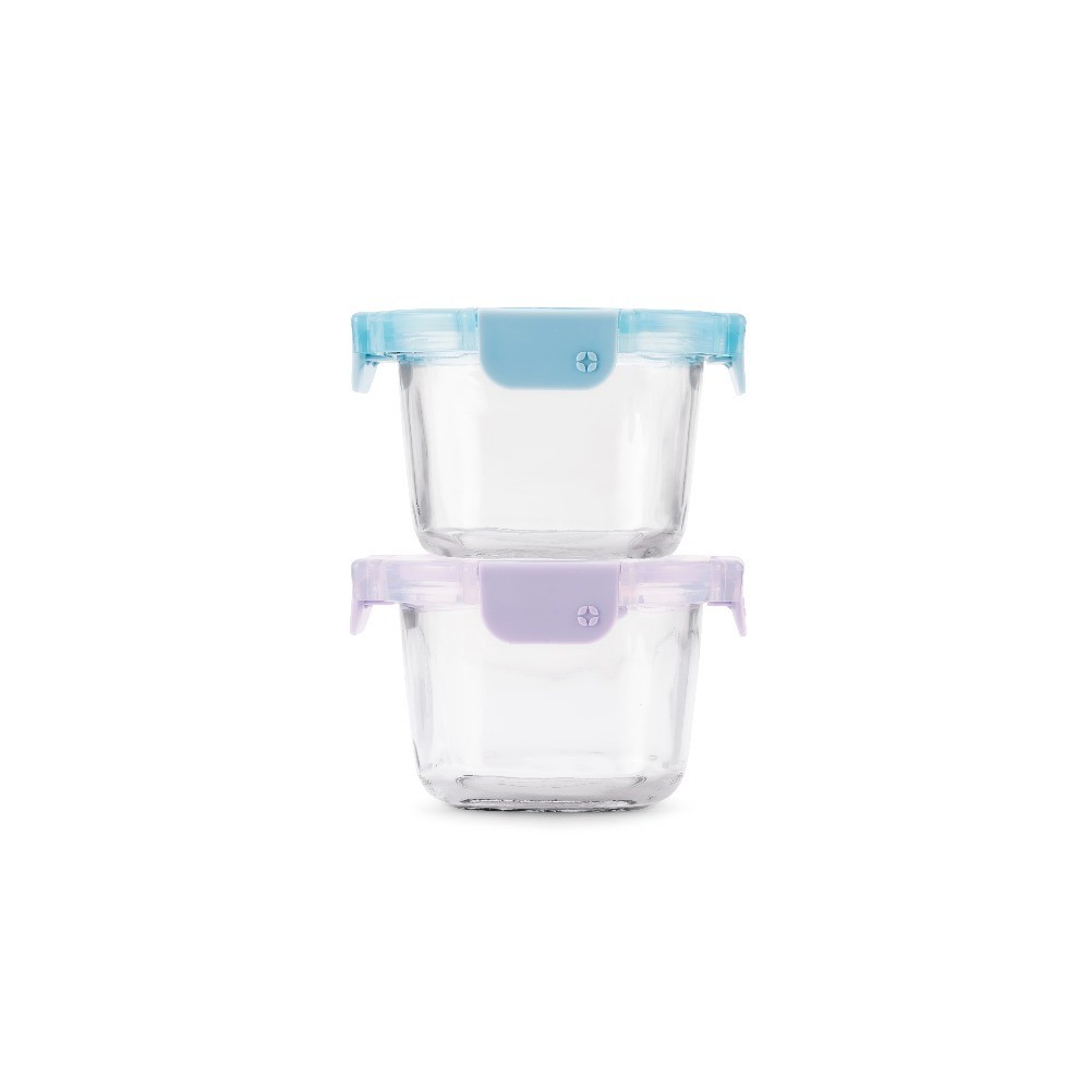 Color Lock Clear Glass Leak-Proof Food Storage Container (2 Count)