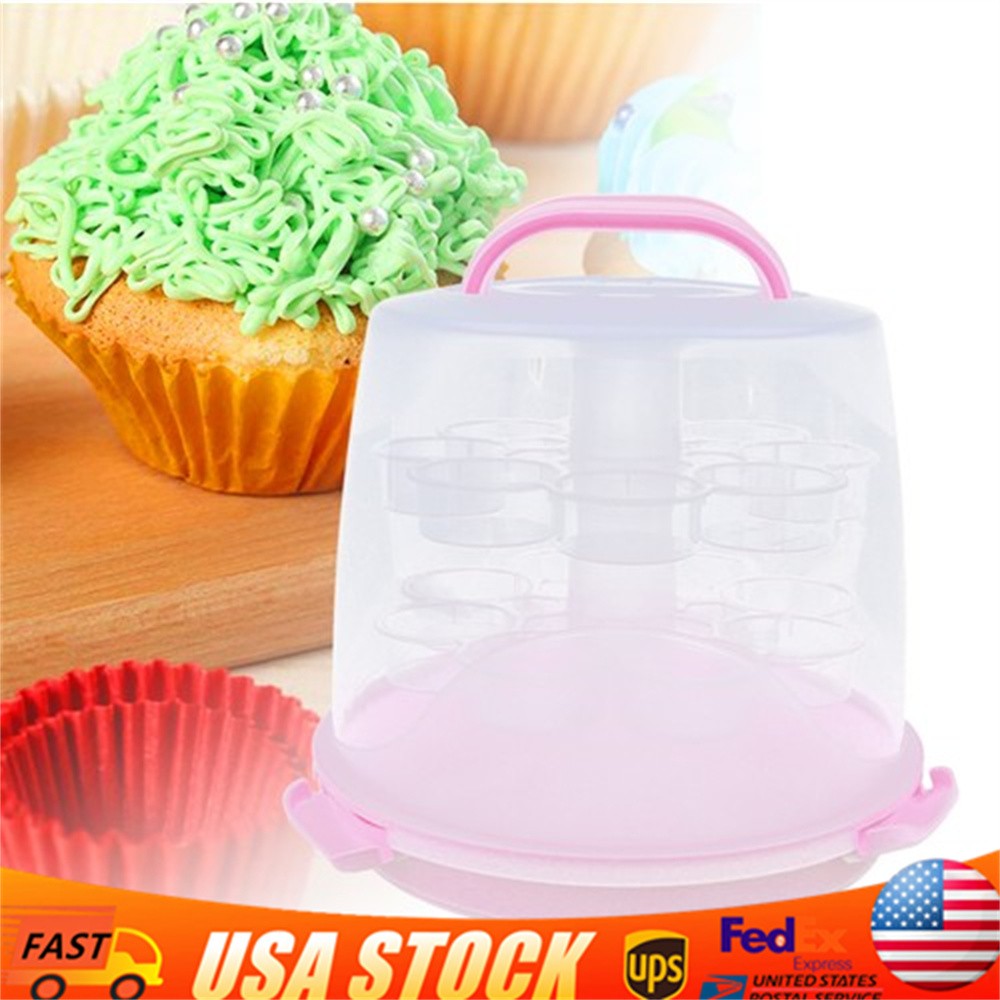 24 Cupcake Carrier Cake Carrier Holder Portable 3 Tier Cupcake Transporter Box