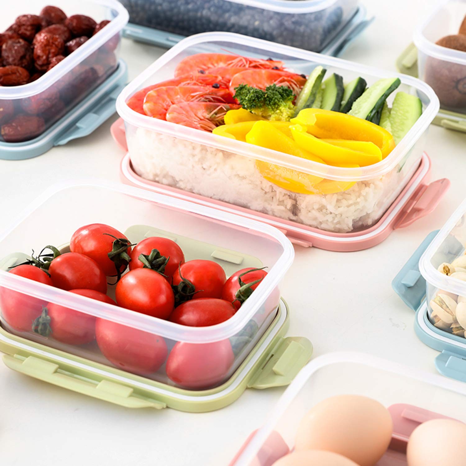 Food Storage Containers Set with Airtight Lids – 3 Pack BPA-Free Plastic Meal…