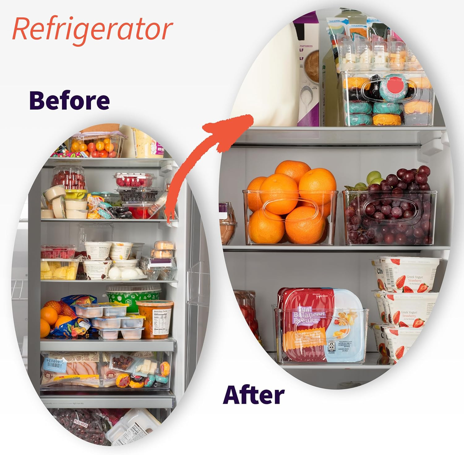 Plastic Pantry Organization and Storage Bins with Removable Dividers – Perfect K