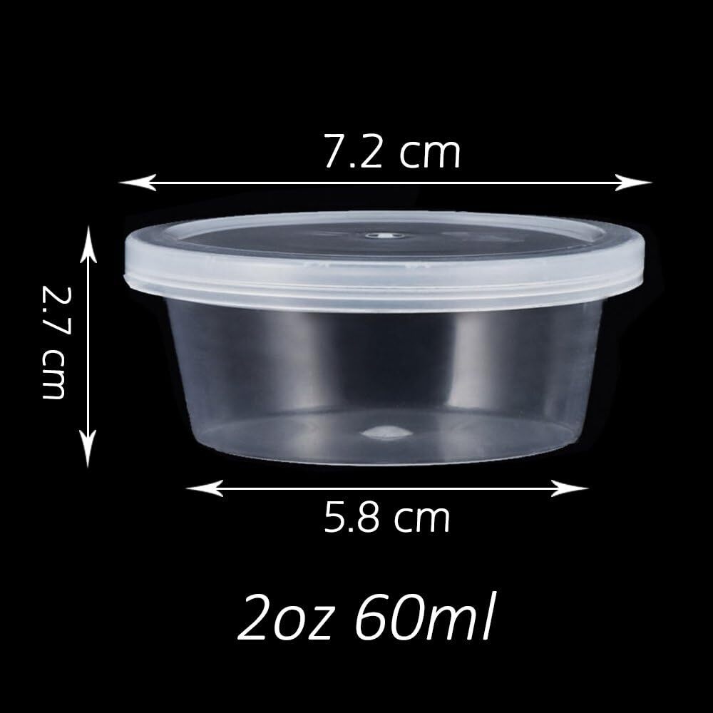 40 Pack 2oz Small Plastic Containers with Lids for Slime Foam Ball Storage