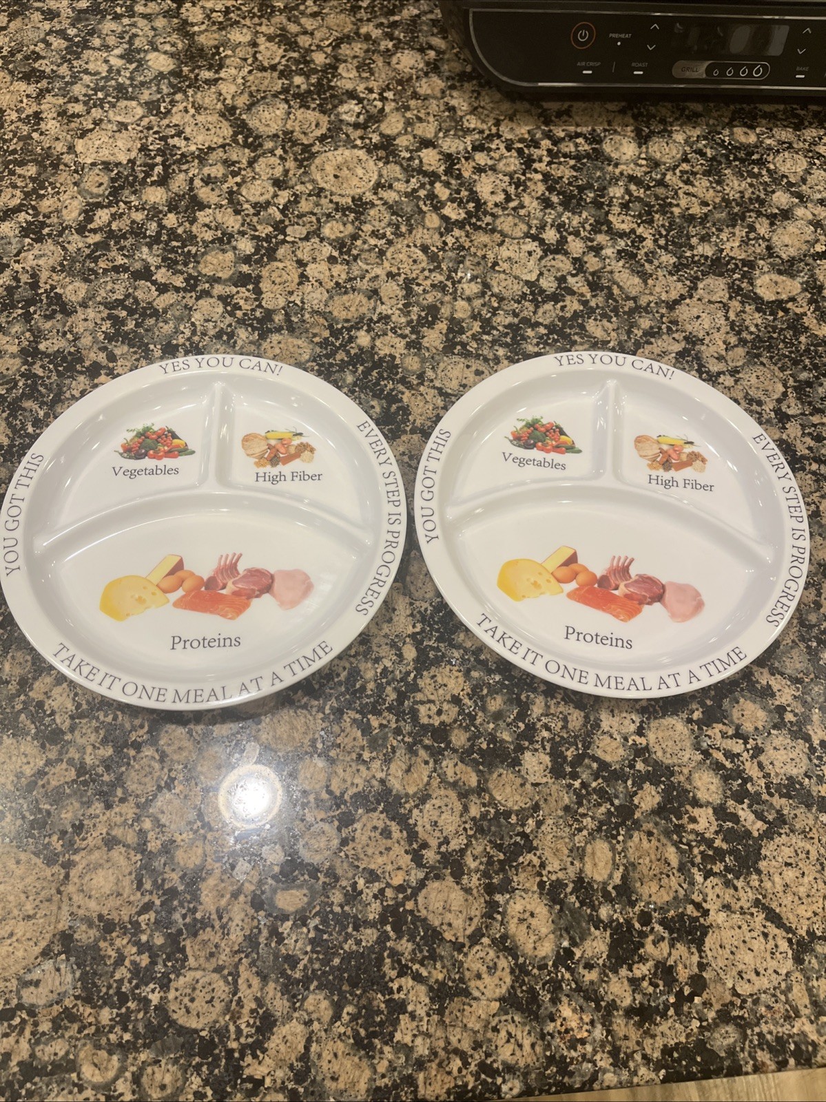 Set of 2 Portion Control Plate Universal Body Labs Bariatric for Weight Loss