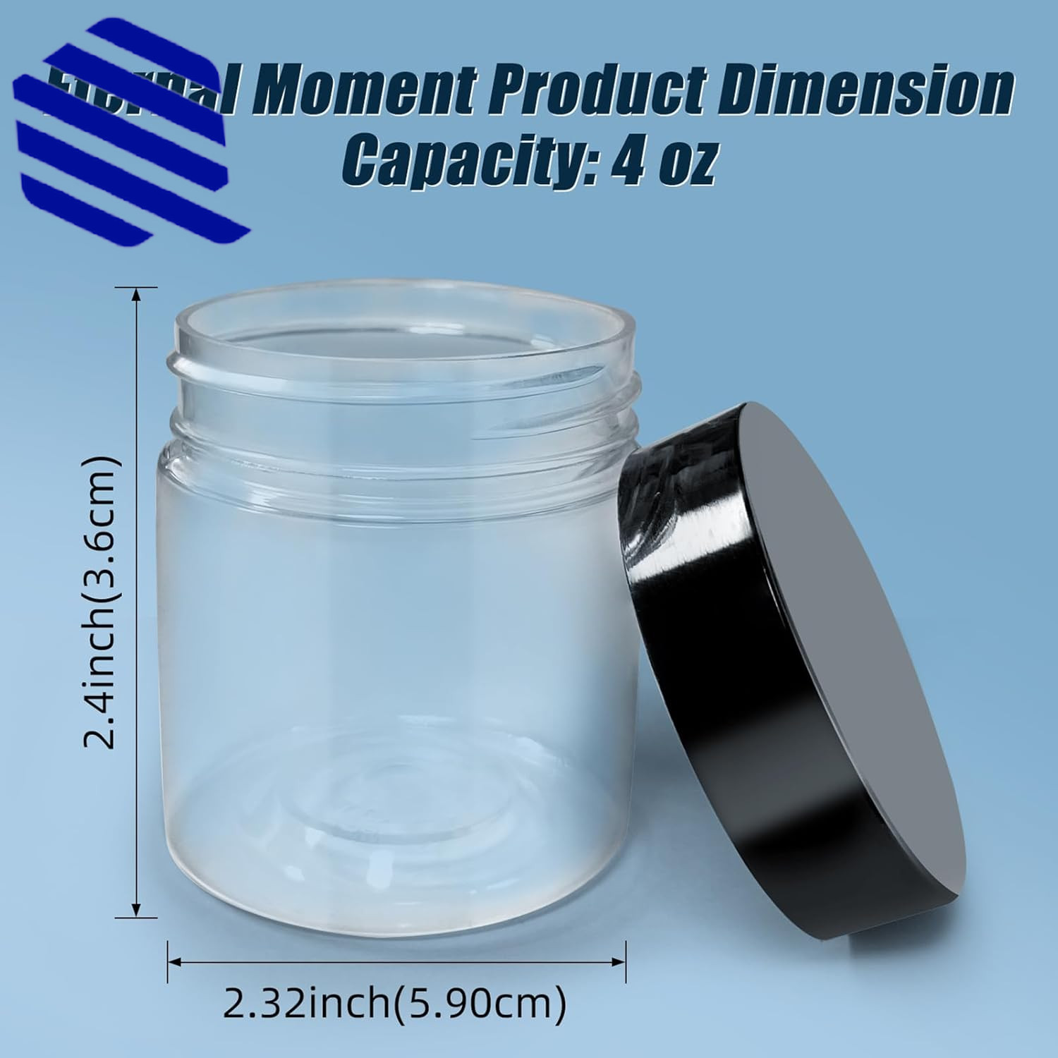 Clear Plastic Jars with Lids Small/Mini Containers for Slime Ointments 50PC 4 oz